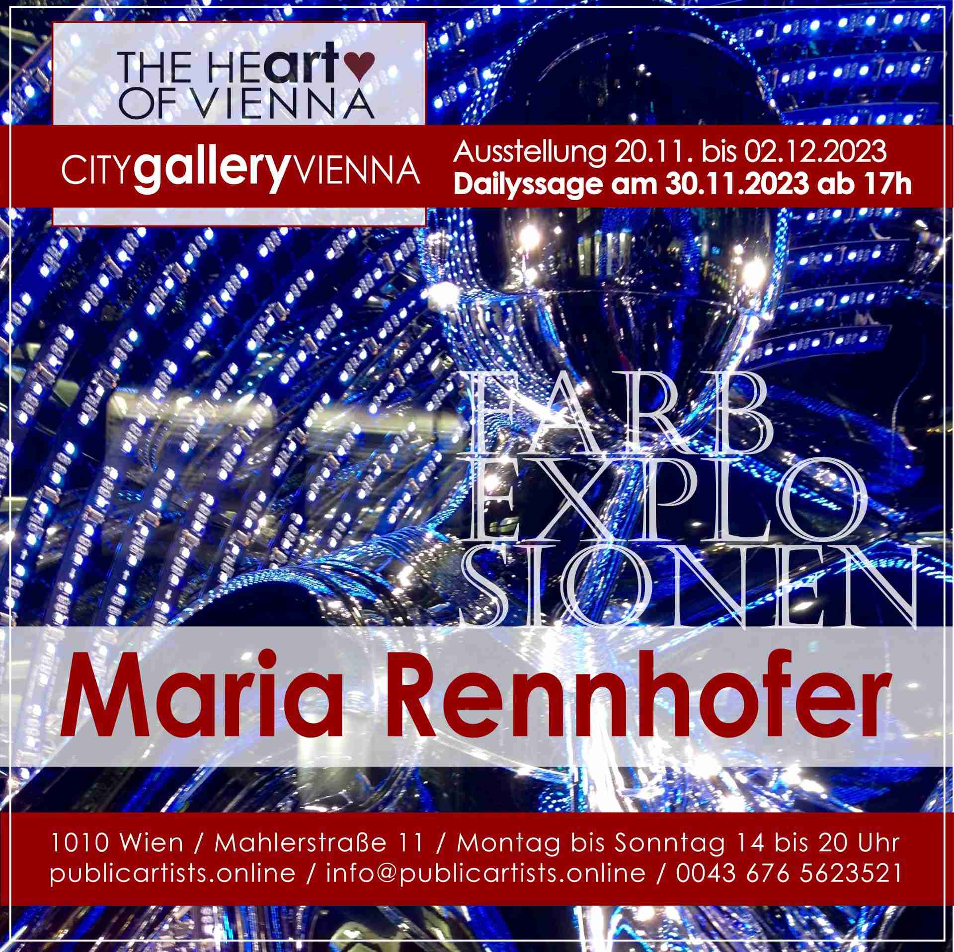 Мария Ренхофер показва FARBEXPLOSIONS в CITYgalleryVIENNA