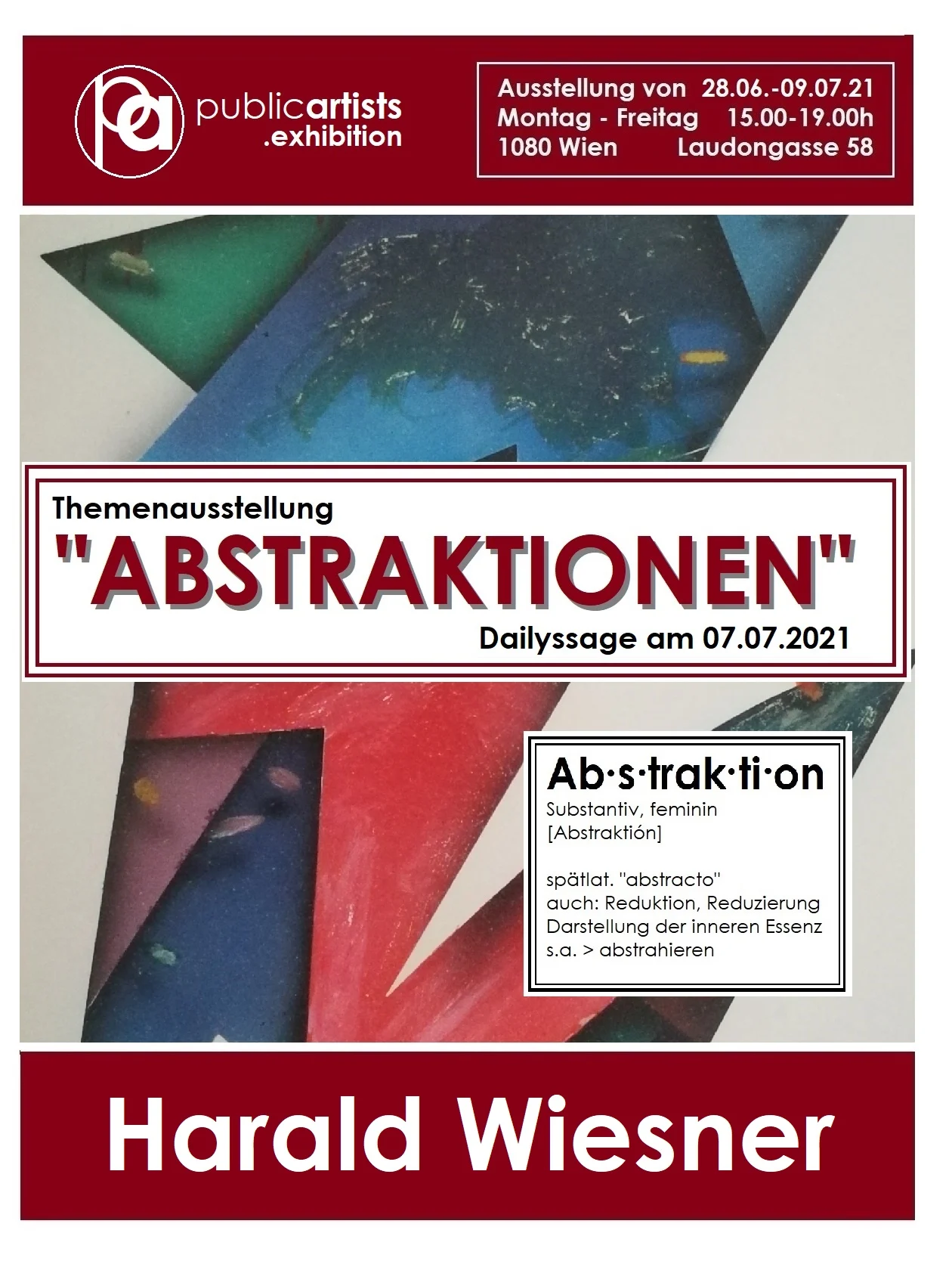 Harald Wiesner shows "ABSTRAKTION"