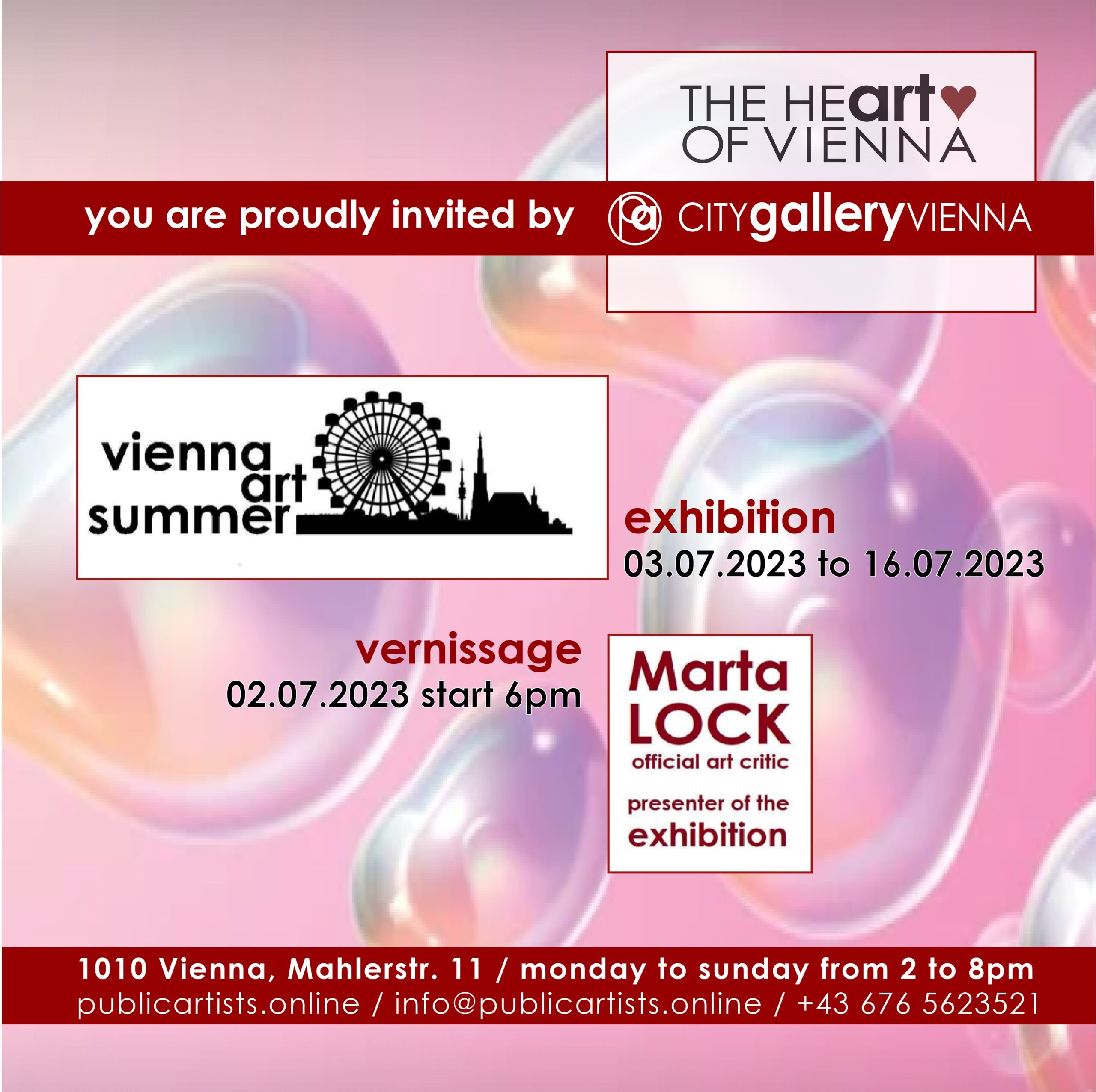 L'ESTATE DELL'ARTE DI VIENNA nella CITYgalleryVIENNA