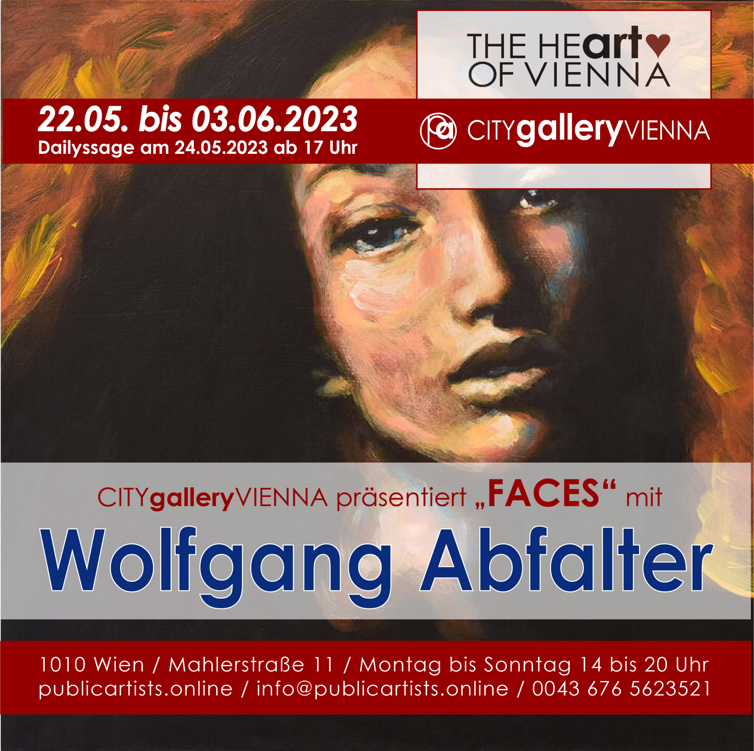 Wolfgang Abfalter zeigt FACES in der CITYgalleryVIENNA