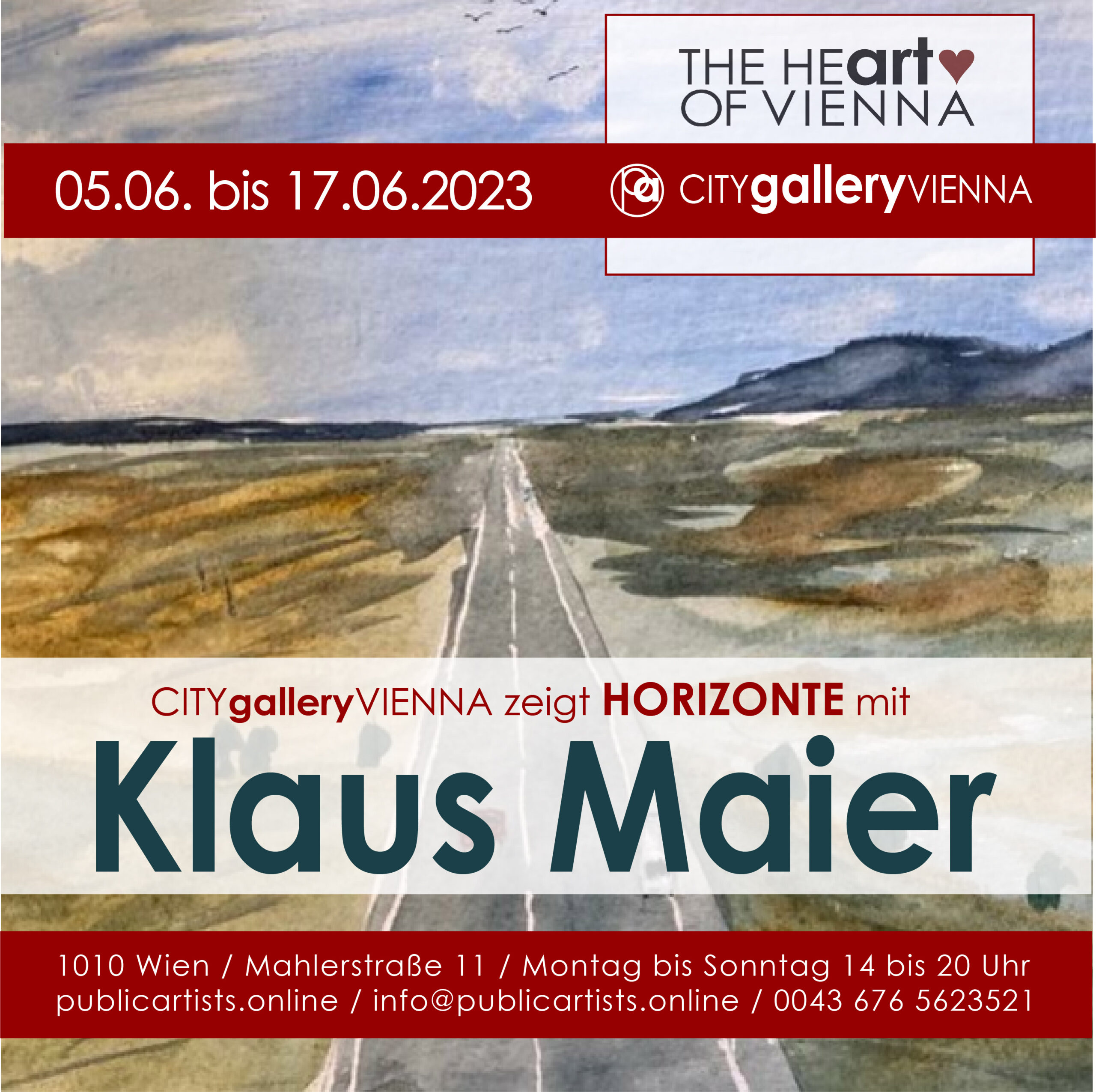 Klaus Maier vystavuje HORIZONTE v CITYgalleryVIENNA