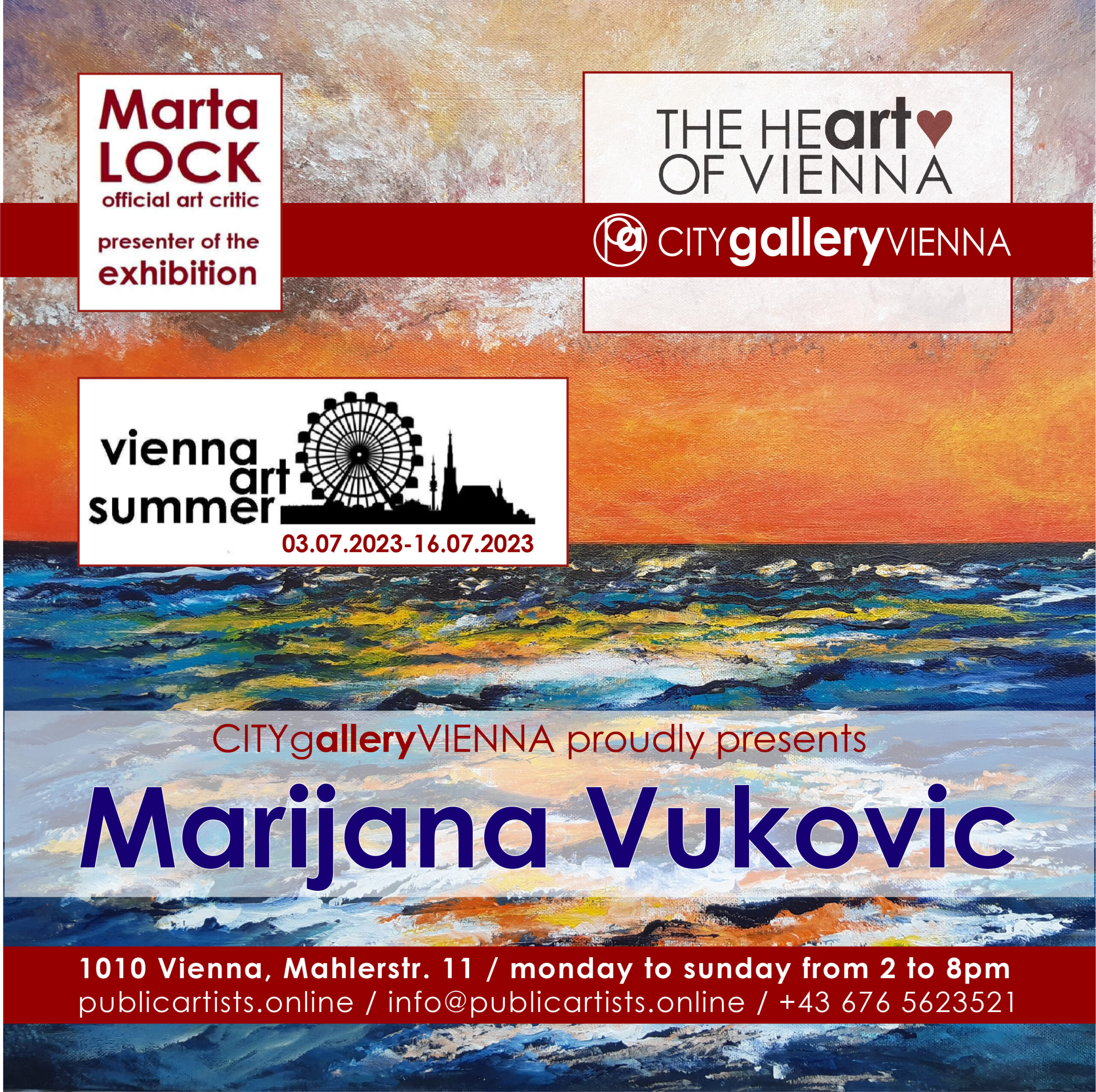 Marijana Vukovic a VIENNA ART SUMMER VAS23 kiállításon