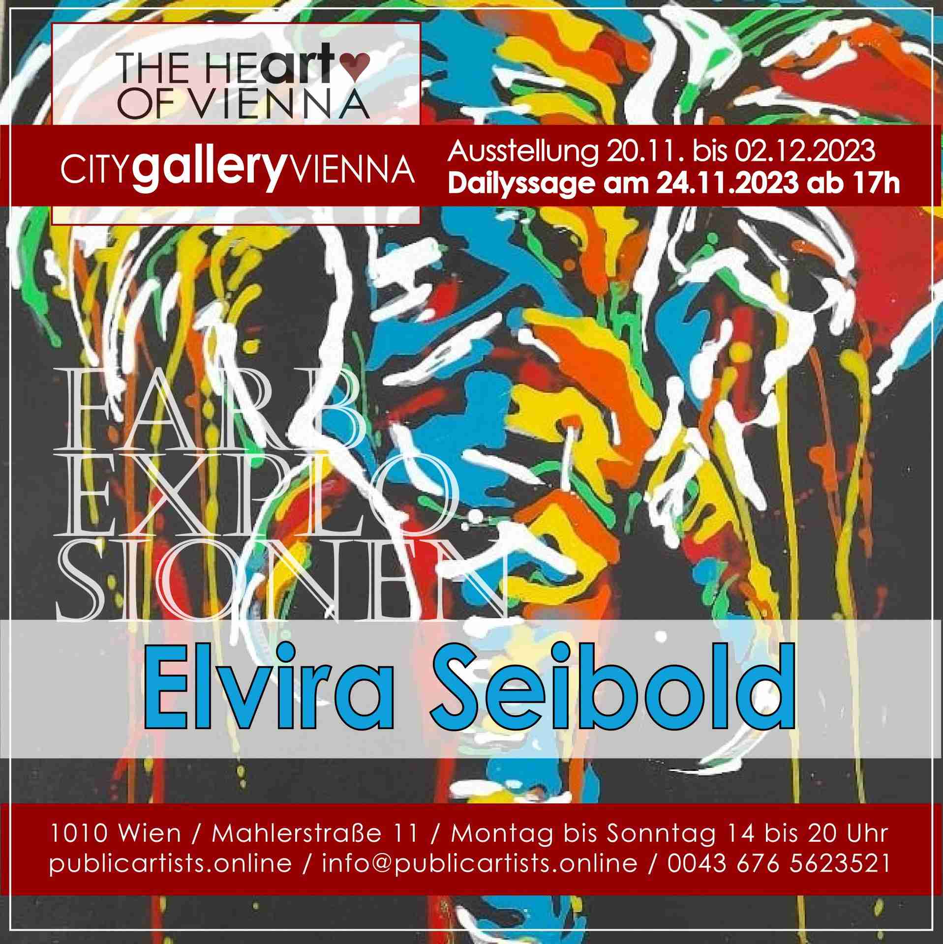 Елвира Зайболд показва FARBEXPLOSIONS в CITYgalleryVIENNA