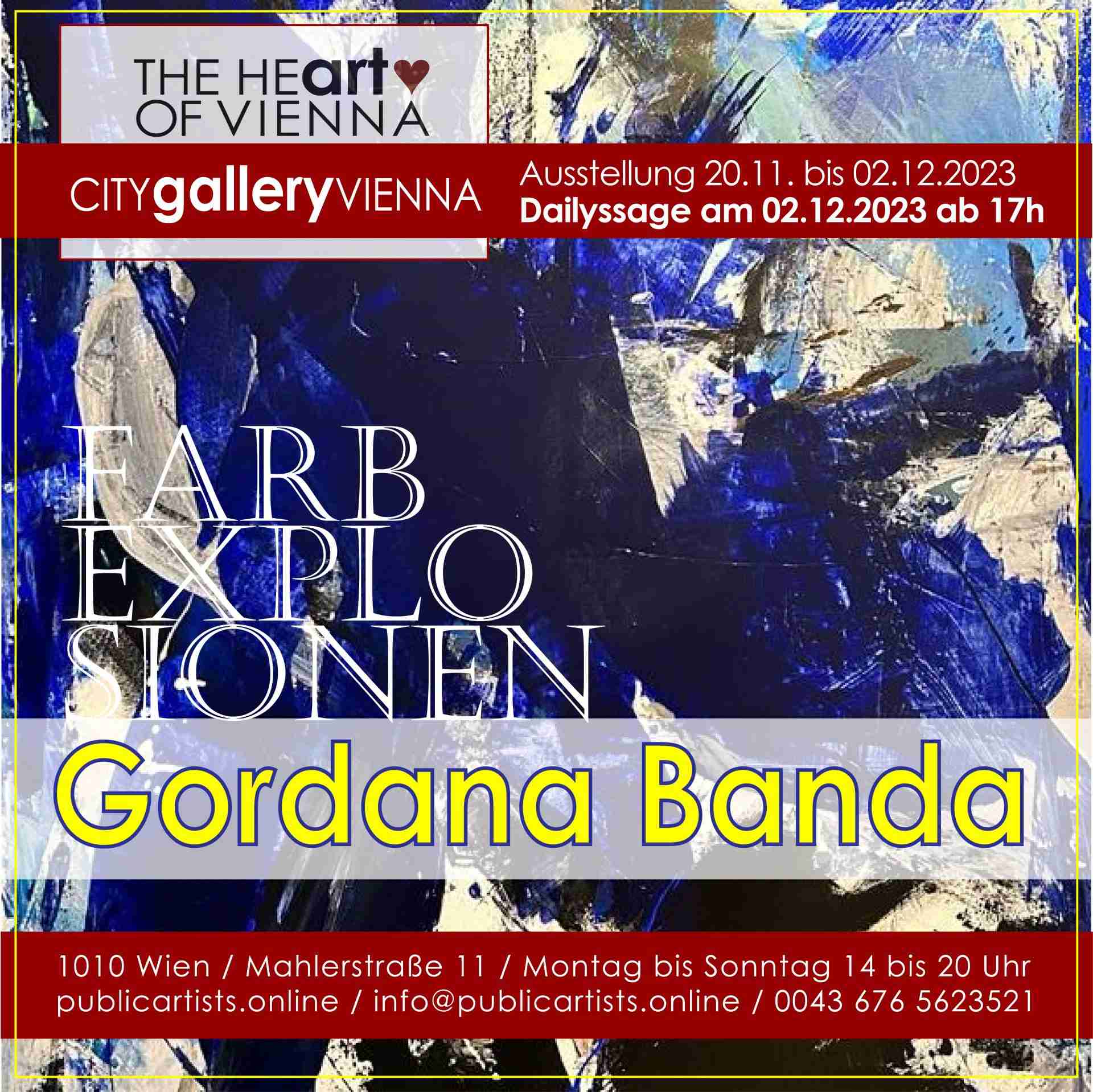 Gordana Banda vystavuje FARBEXPLOSIONS v CITYgalleryVIENNA