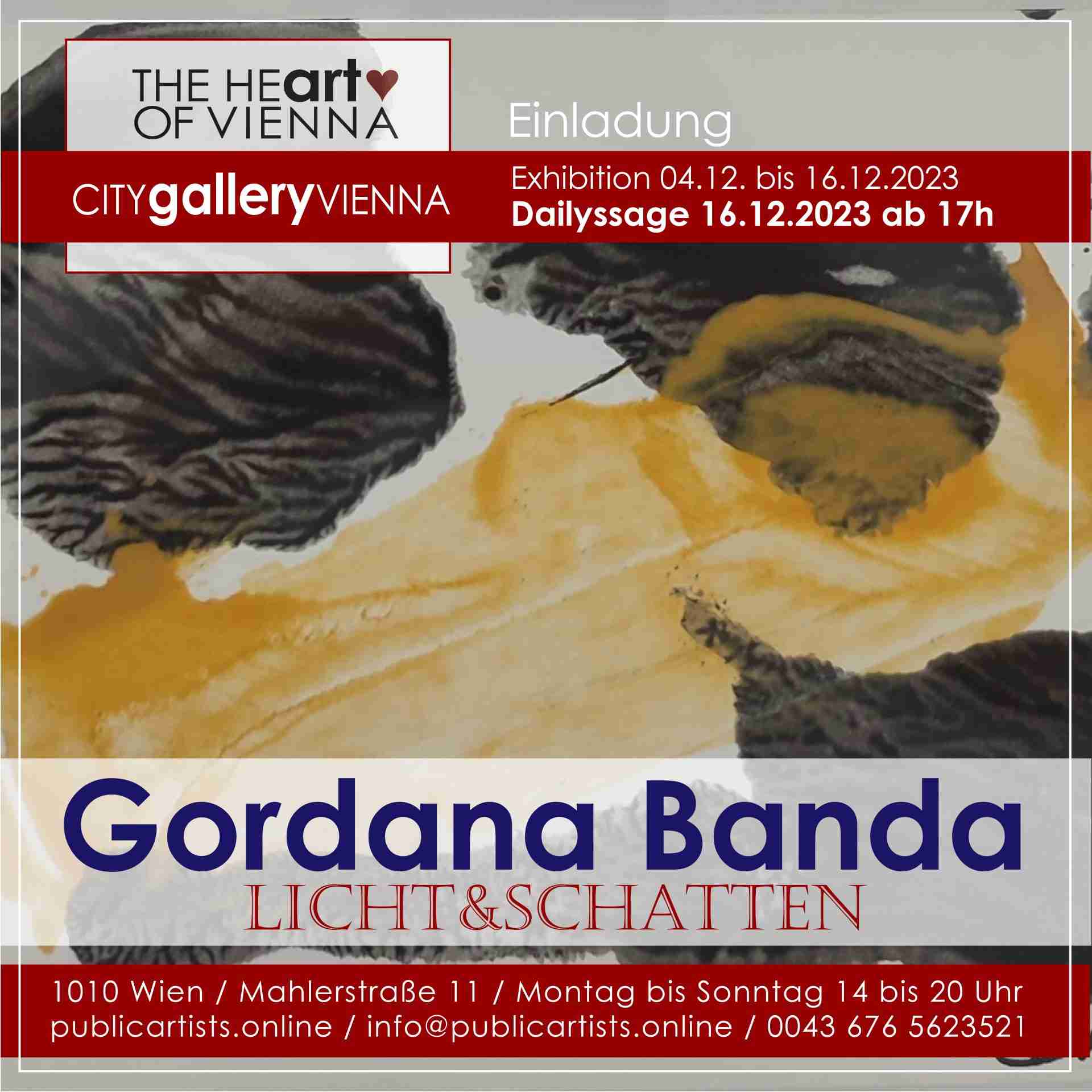 Gordana Banda presenta LICHT&SCHATTEN alla CITYgalleryVIENNA