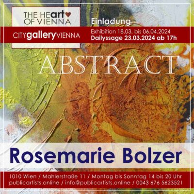 Rosemarie Bolzer zeigt ABSTRACT in der CITYgalleryVIENNA