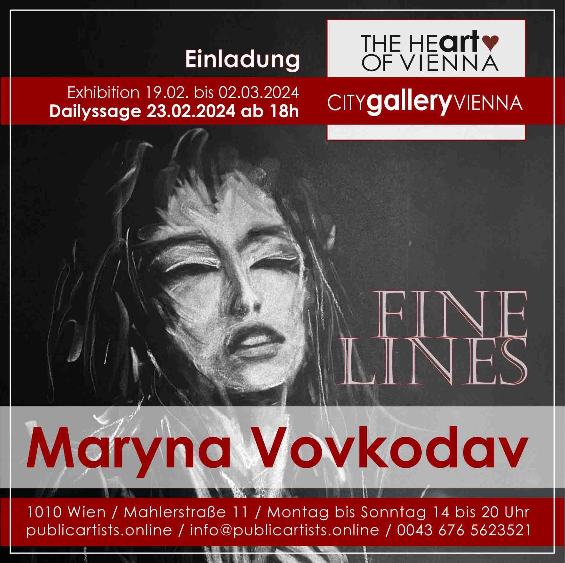 Maryna Vovkodav zeigt FINE LINES in der CITYgalleryVIENNA