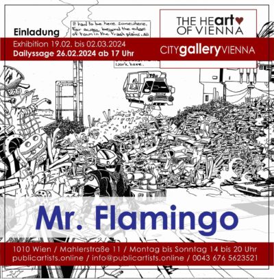 Г-н Фламинго показва FINE LINES в CITYgalleryVIENNA