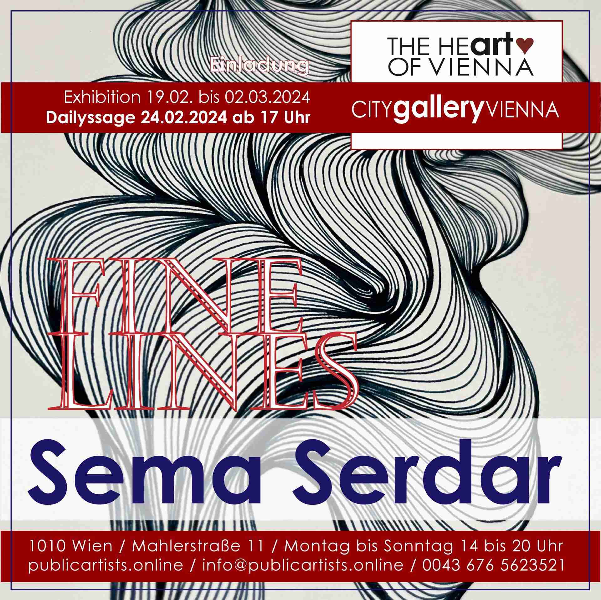Sema Serdar a CITYgalleryVIENNA-ban mutatja be a FINE LINES kiállítását