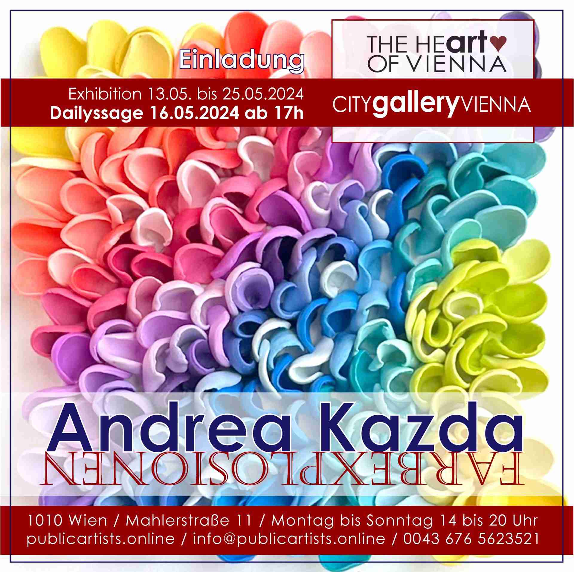 Andrea Kazda vystavuje FARBEXPLOSIONS v CTIYgalleryVIENNA