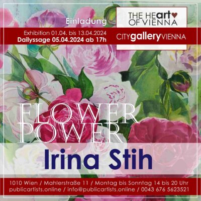 Ирина Штих показывает выставку FLOWER POWER в CITYgalleryVIENNA
