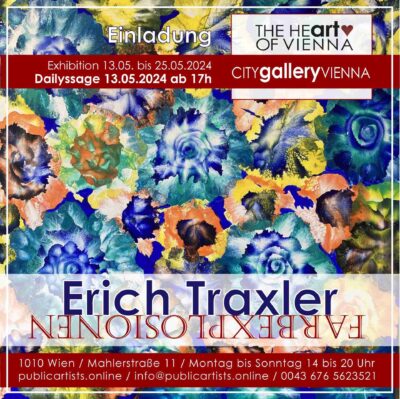 Erich Traxler zeigt FARBEXPLOSIONEN in der CITYgalleryVIENNA