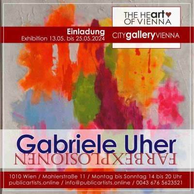Gabriele Uher vystavuje FARBEXPLOSIONS v CITYgalleryVIENNA