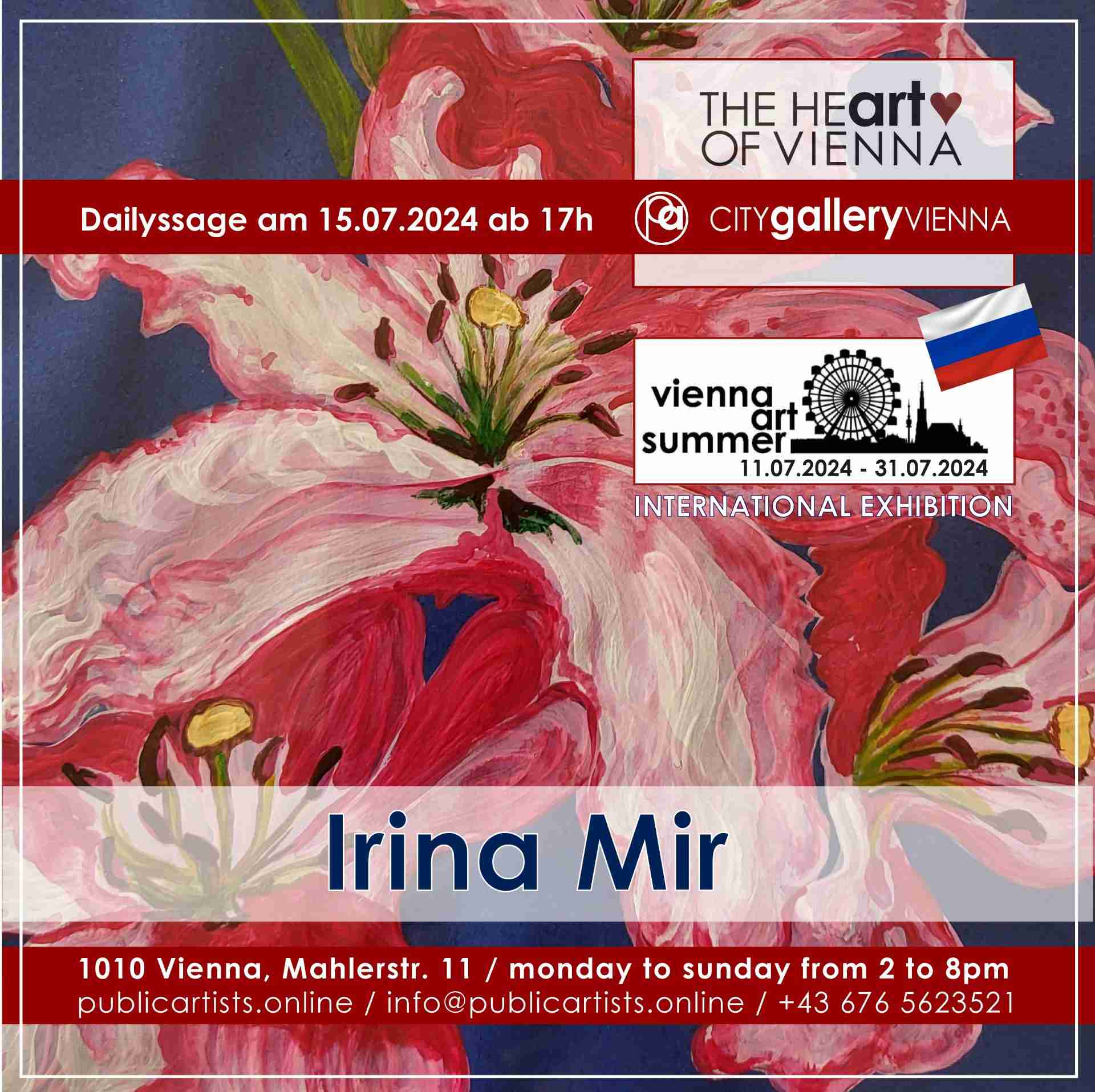 L'ESTATE DELL'ARTE DI VIENNA con Irina Mir alla CITYgalleryVIENNA