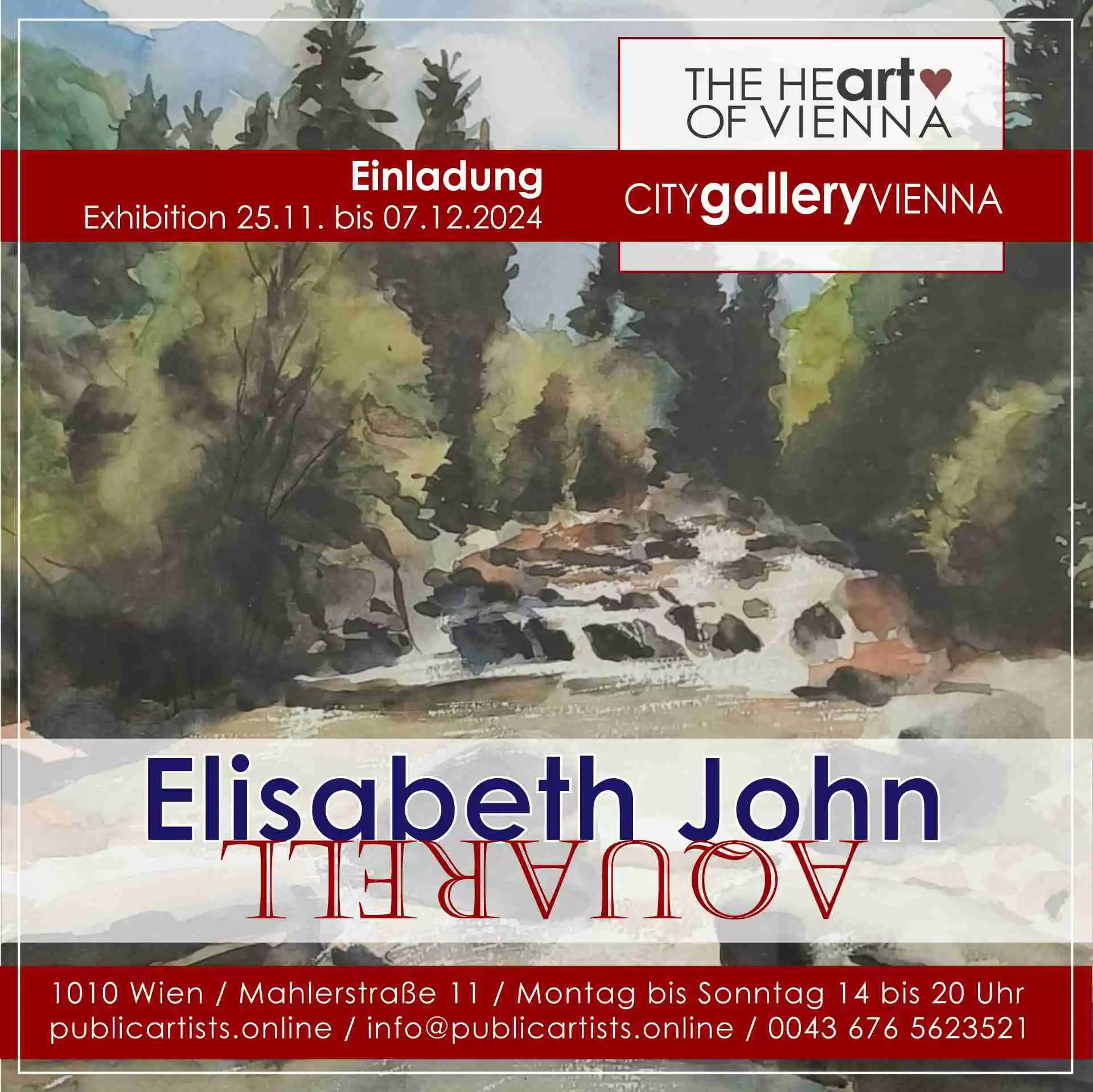 Elisabeth John vystavuje AQUARELL v CITYgalleryVIENNA