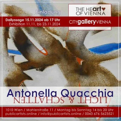 Antonella Quacchia vystavuje v CITYgalleryVIENNA výstavu LIGHT & SHADOWS