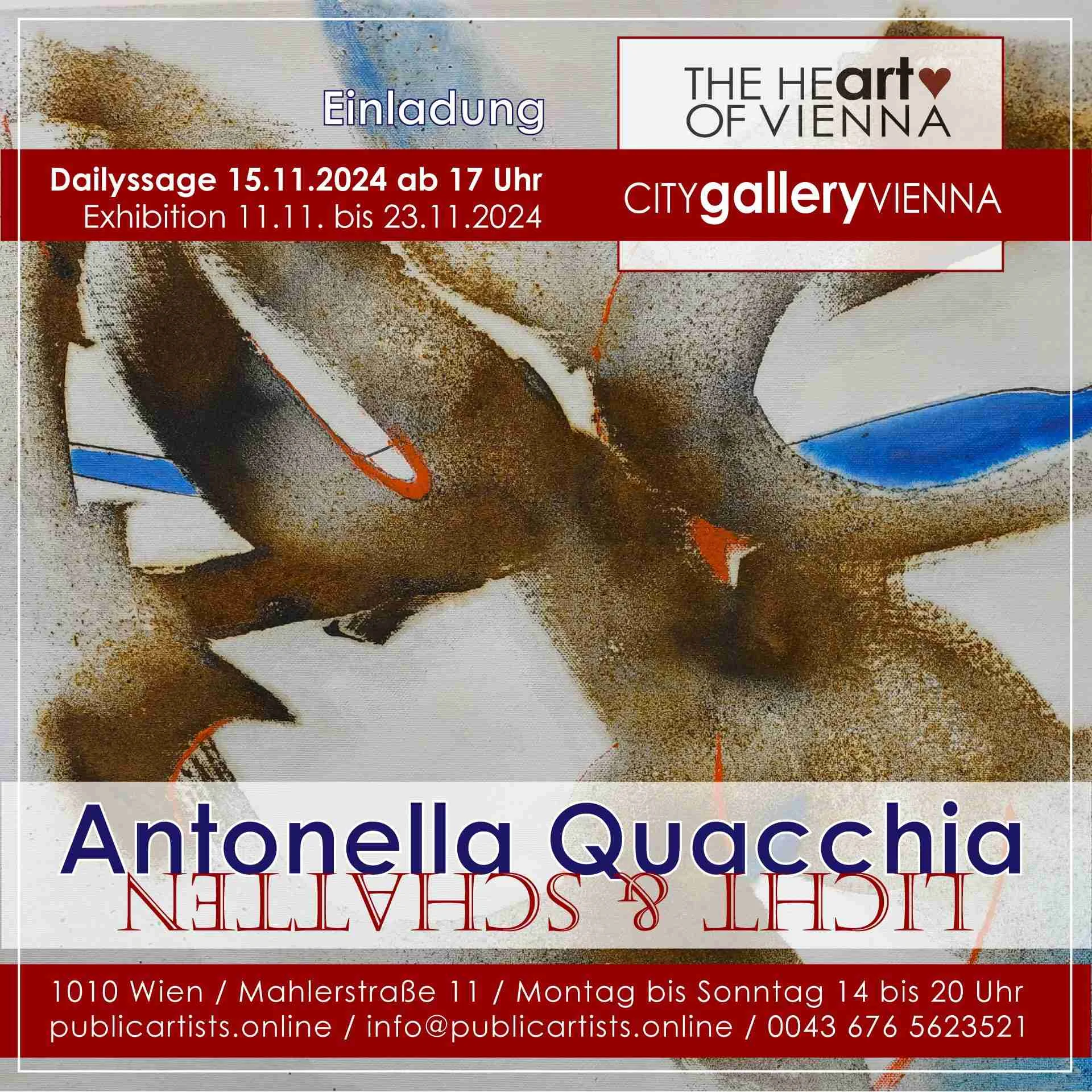 Antonella Quacchia vystavuje v CITYgalleryVIENNA výstavu LIGHT & SHADOWS