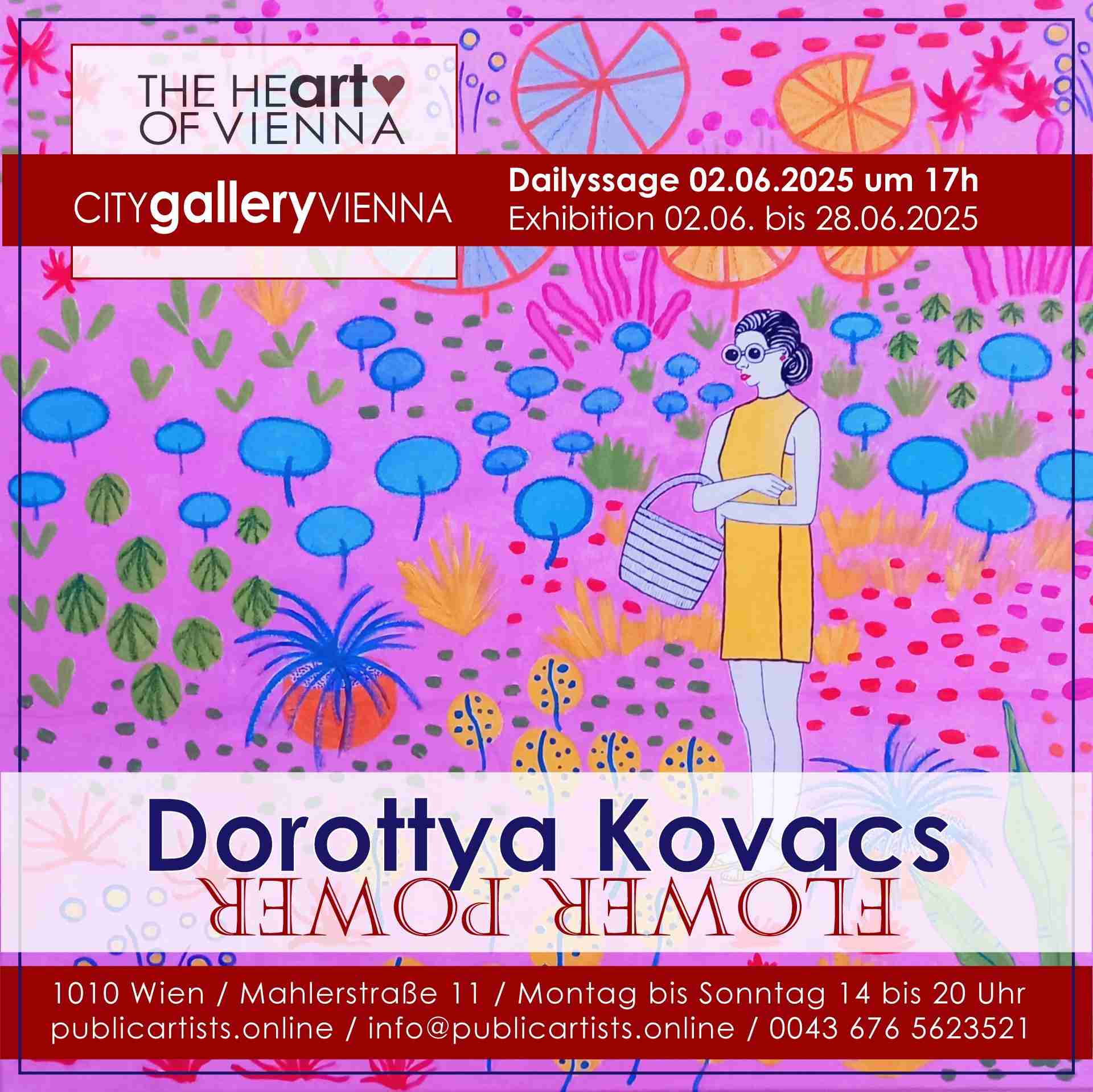 Kovács Dorottya a CITYgalleryVIENNA-ban mutatja be a FLOWER POWER kiállítását