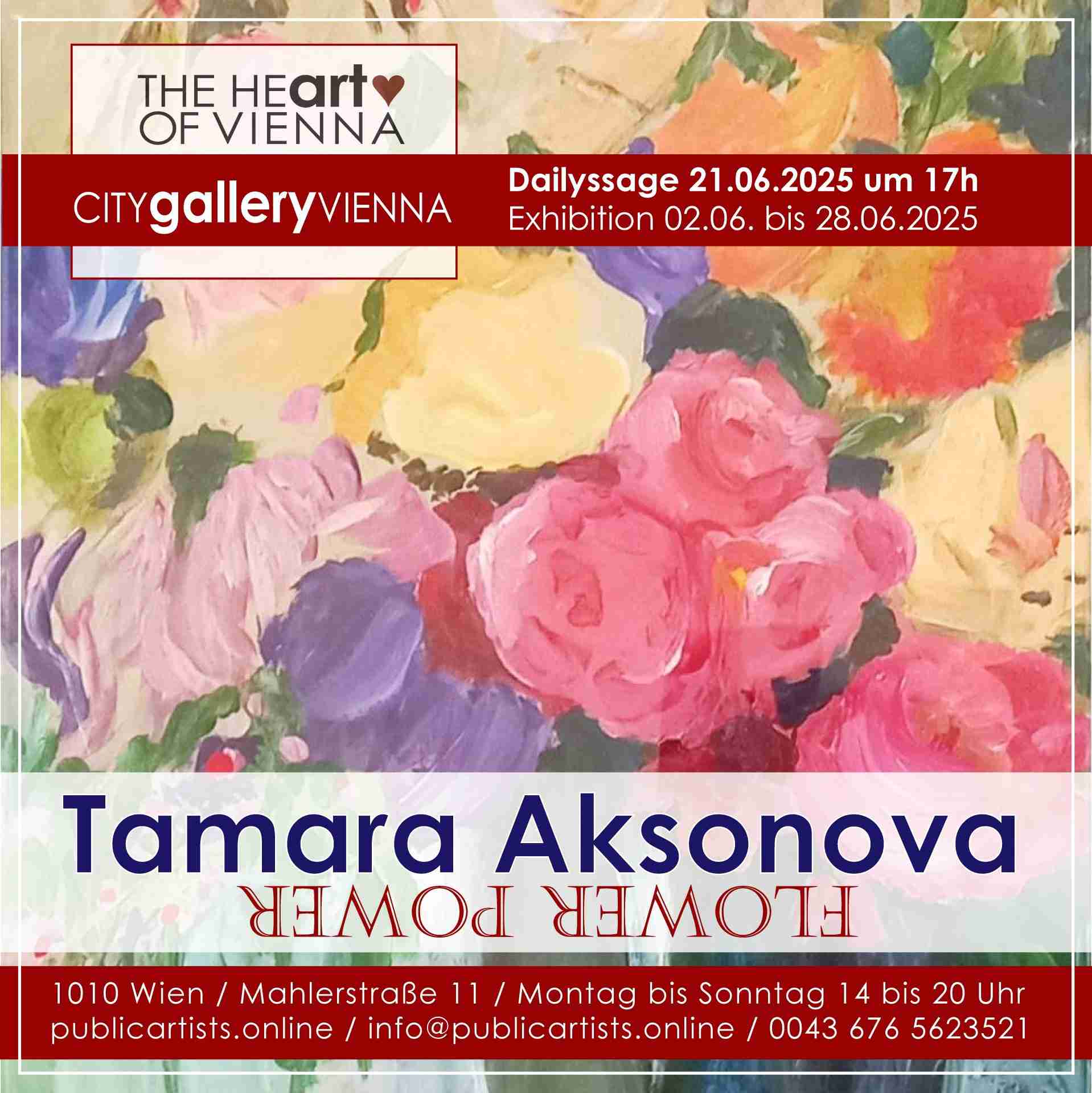 Tamara Aksonova espone FLOWER POWER nella CITYgalleryVIENNA