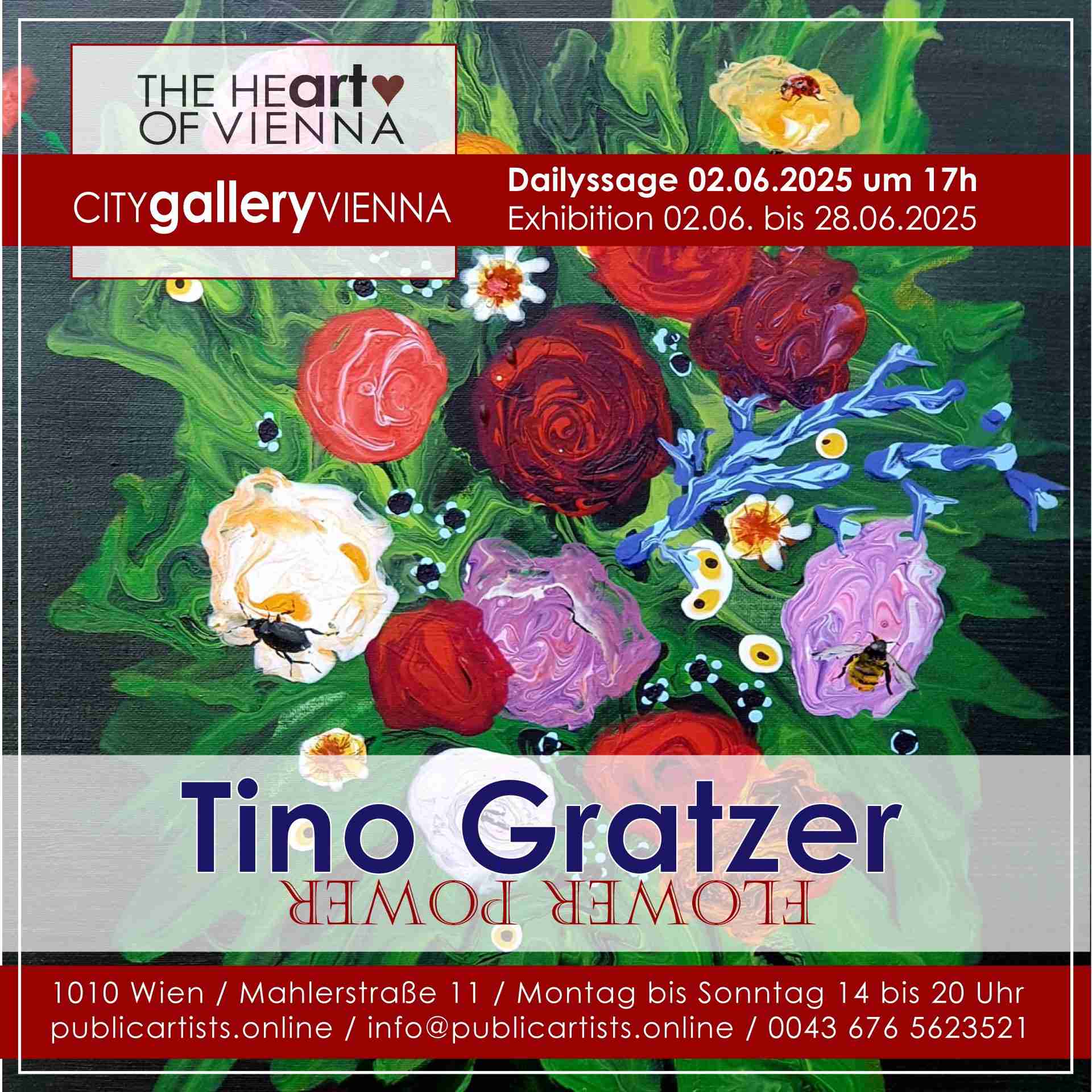 Tino Gratzer vystavuje FLOWER POWER v CITYgalleryVIENNA