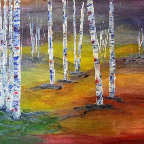 Birkenwald im Morgenlicht