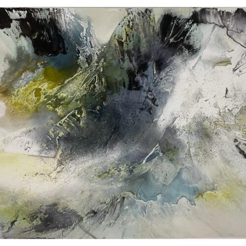 Abstrakt petrol, gelb