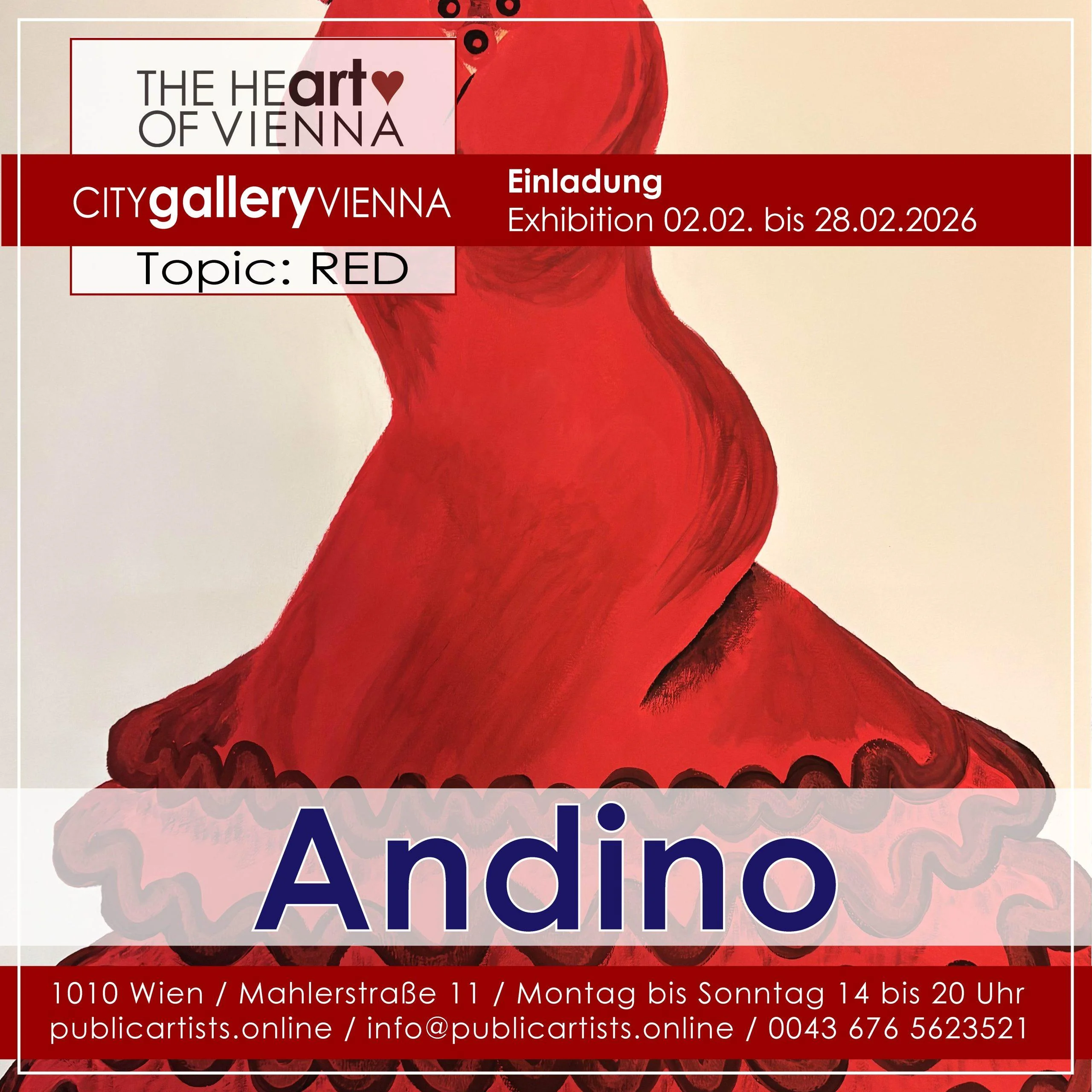 Andino megmutatja a „RED“ című kiállítását a CITYgalleryVIENNA-ban