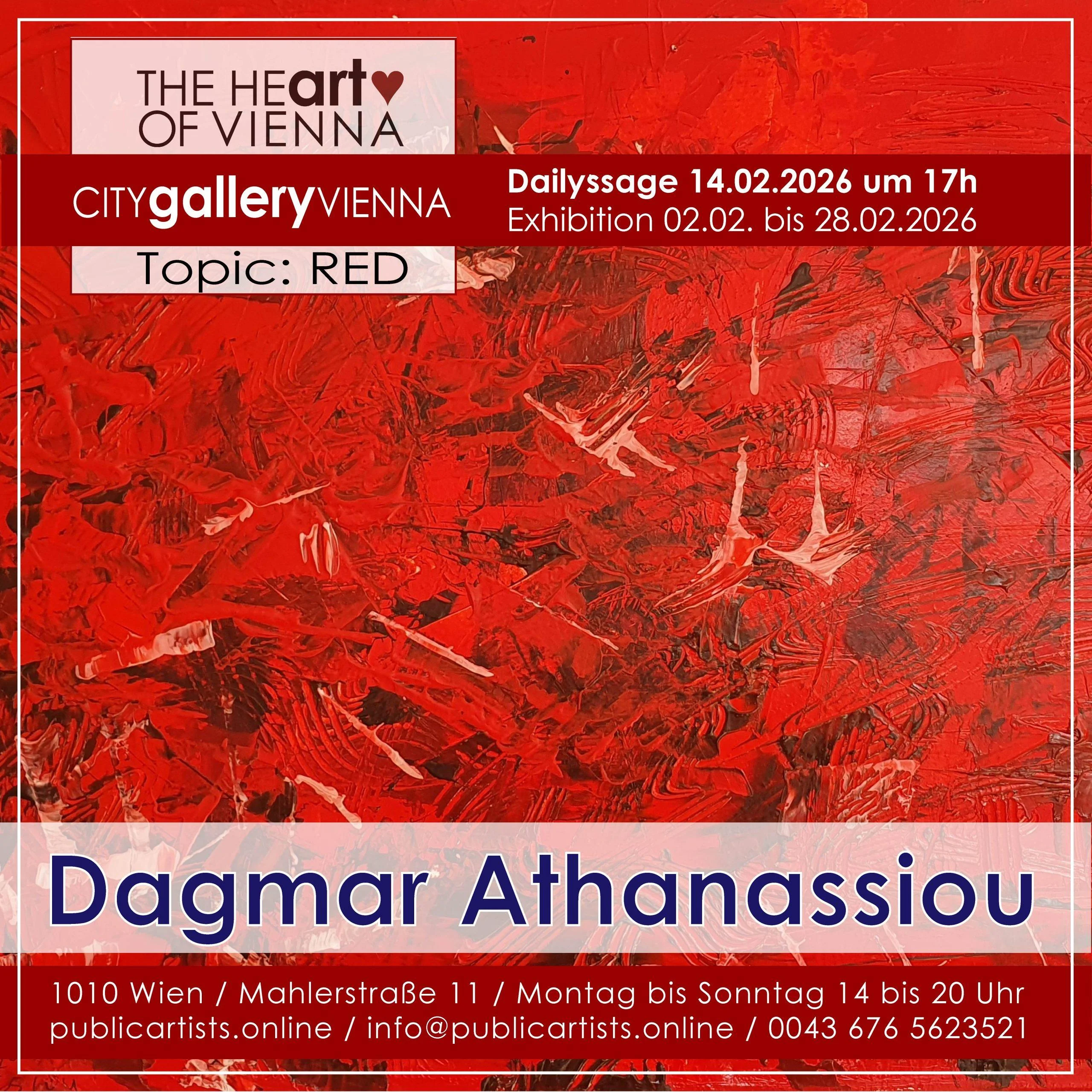 Dagmar Athanassiou „RED“ című kiállítása a CITYgalleryVIENNA-ban