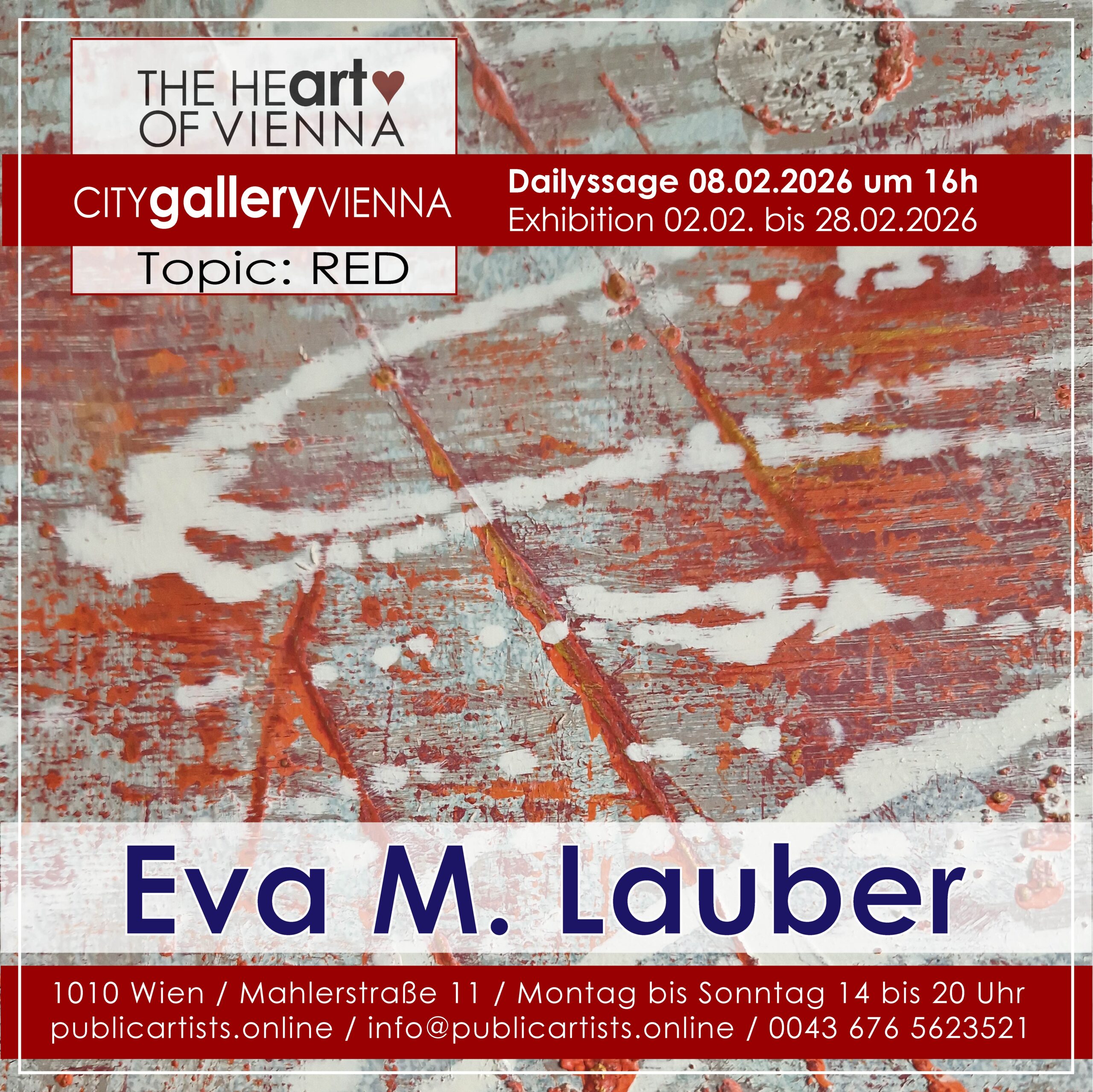 Eva Lauber zeigt „RED“ in der CITYgalleryVIENNA