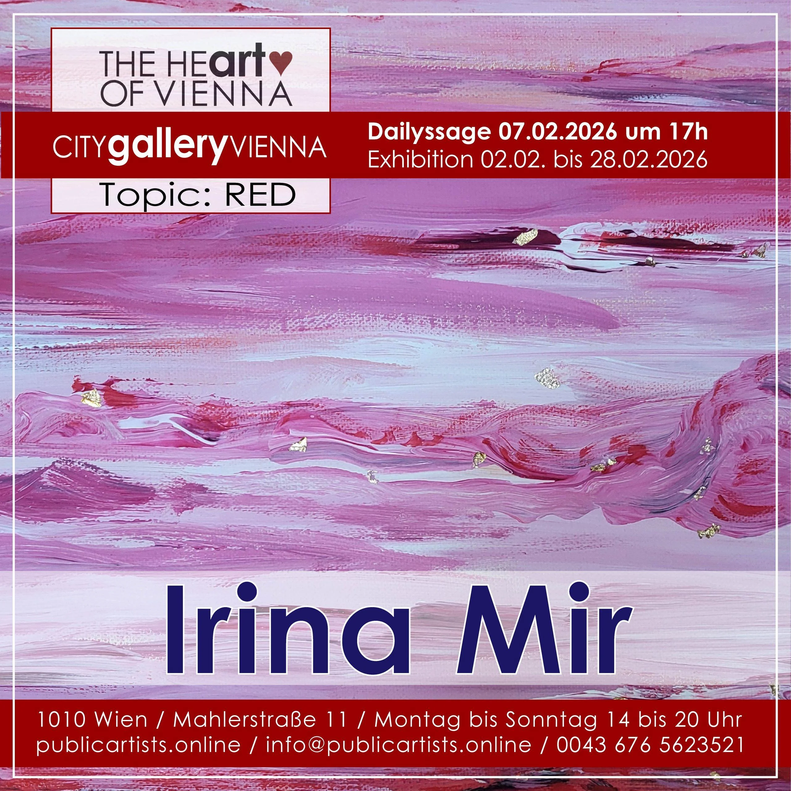 Irina Mir CITYgalleryVIENNA'da „KIRMIZI “yı sergiliyor