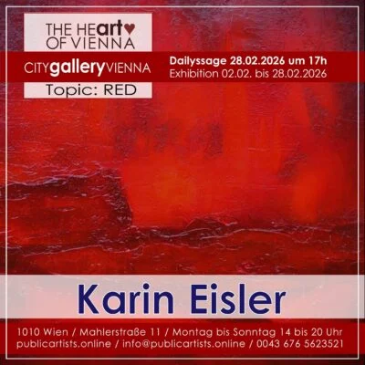 Karin Eisler a „RED“ című kiállítását mutatja be a CITYgalleryVIENNA-ban