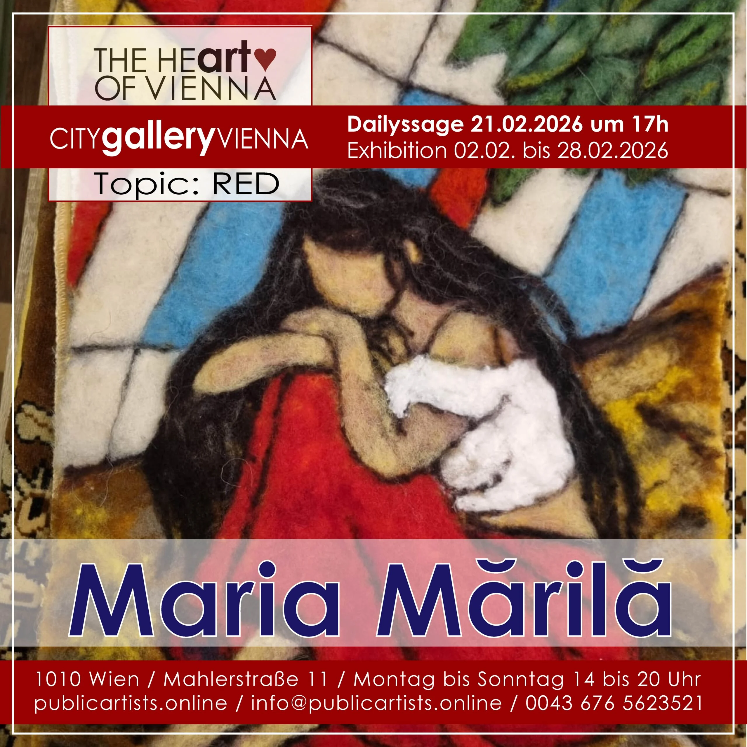 Maria Mărilă espone „RED“ alla CITYgalleryVIENNA