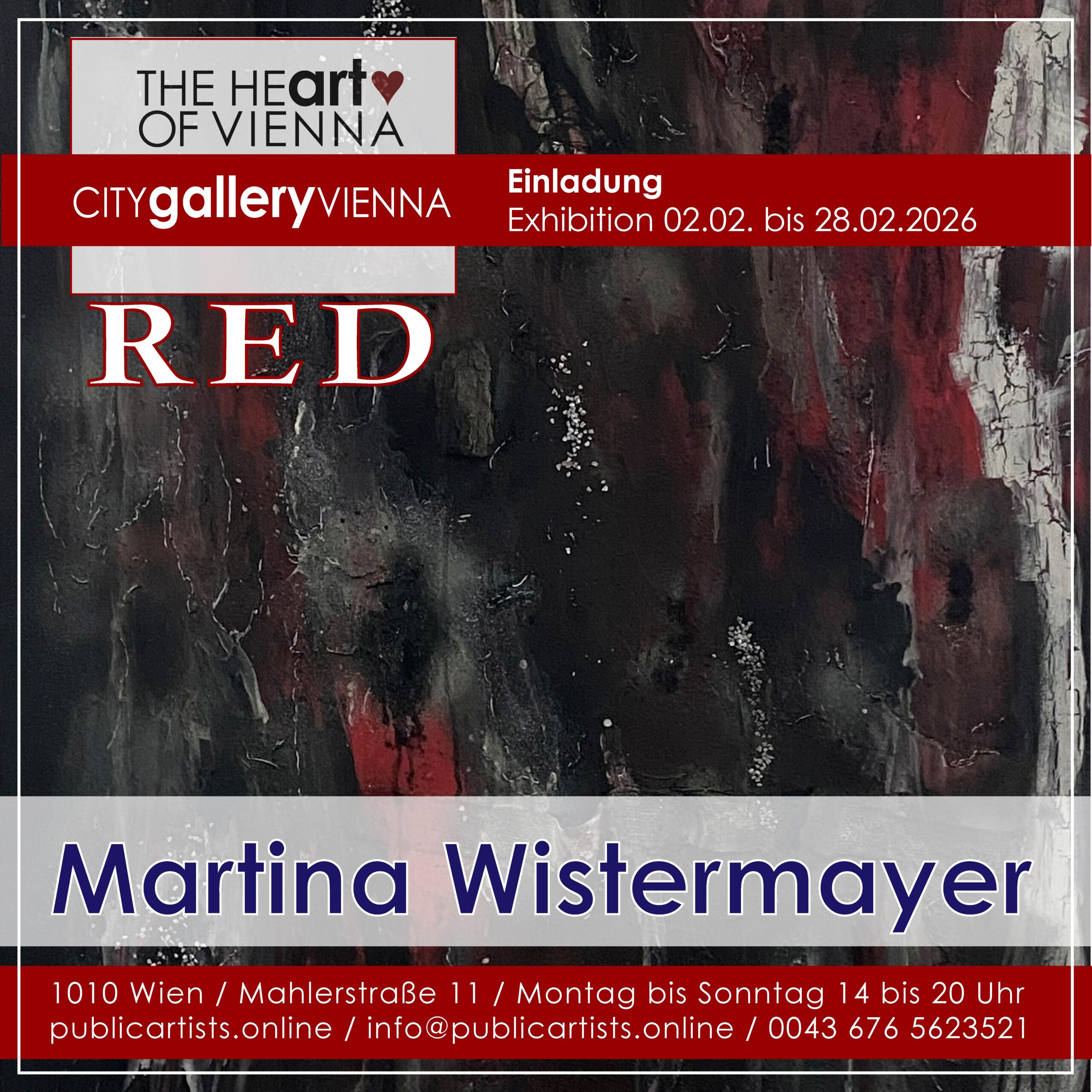 Martina Wistermayer zeigt „RED“ in der CITYgalleryVIENNA