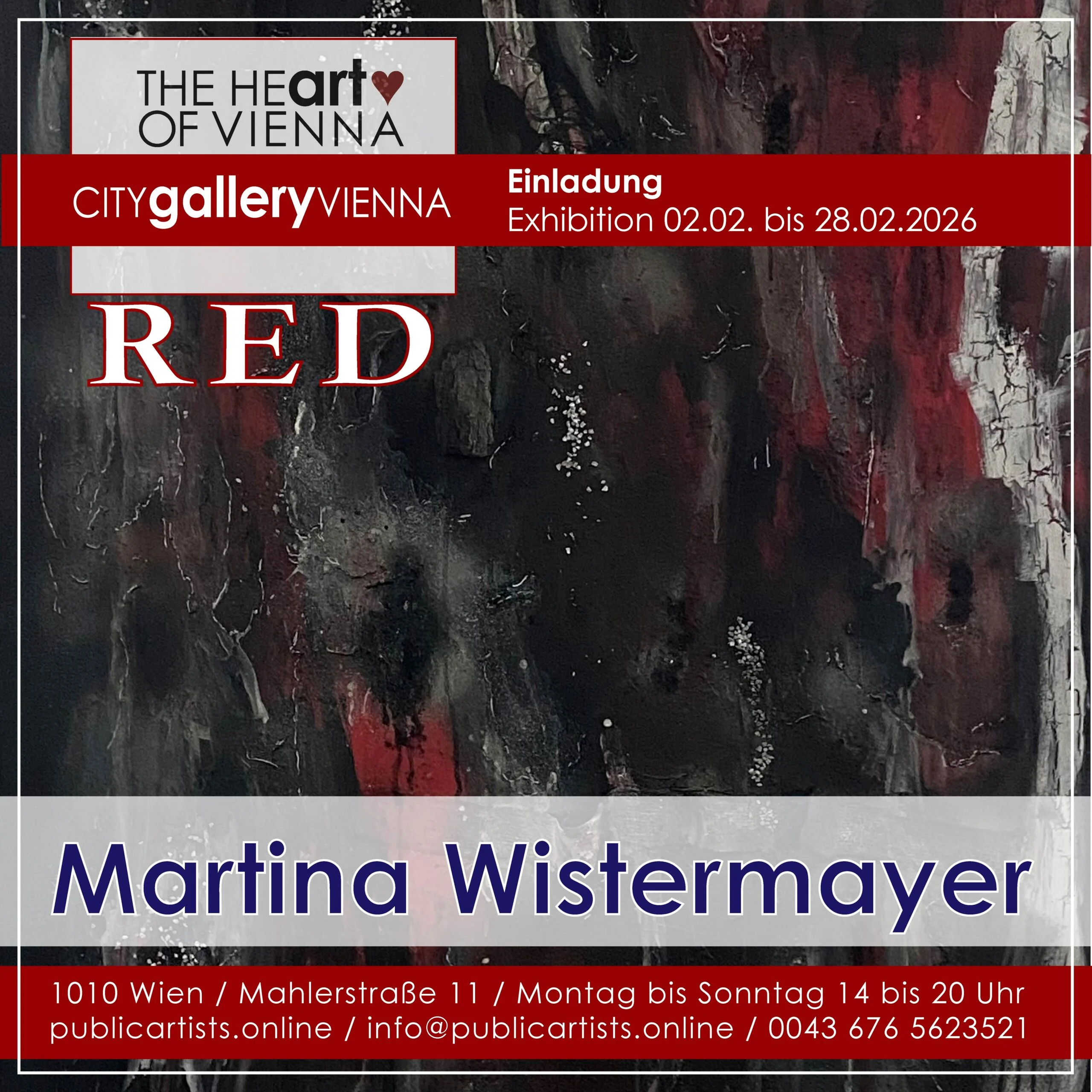 Martina Wistermayer CITYgalleryVIENNA'da „KIRMIZI “yı sergiliyor