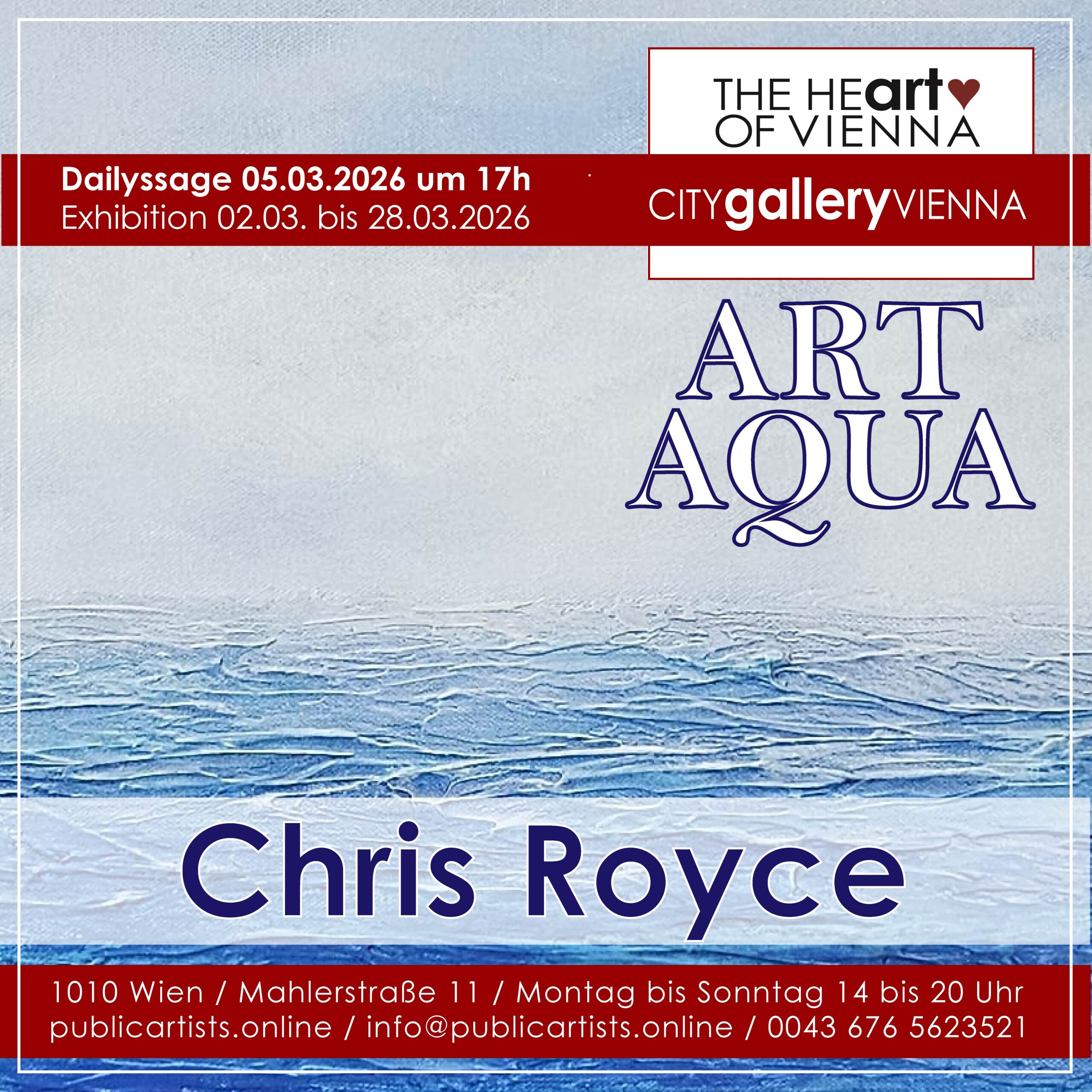 Chris Royce vystavuje „ART AQUA“ v CITYgalleryVIENNA