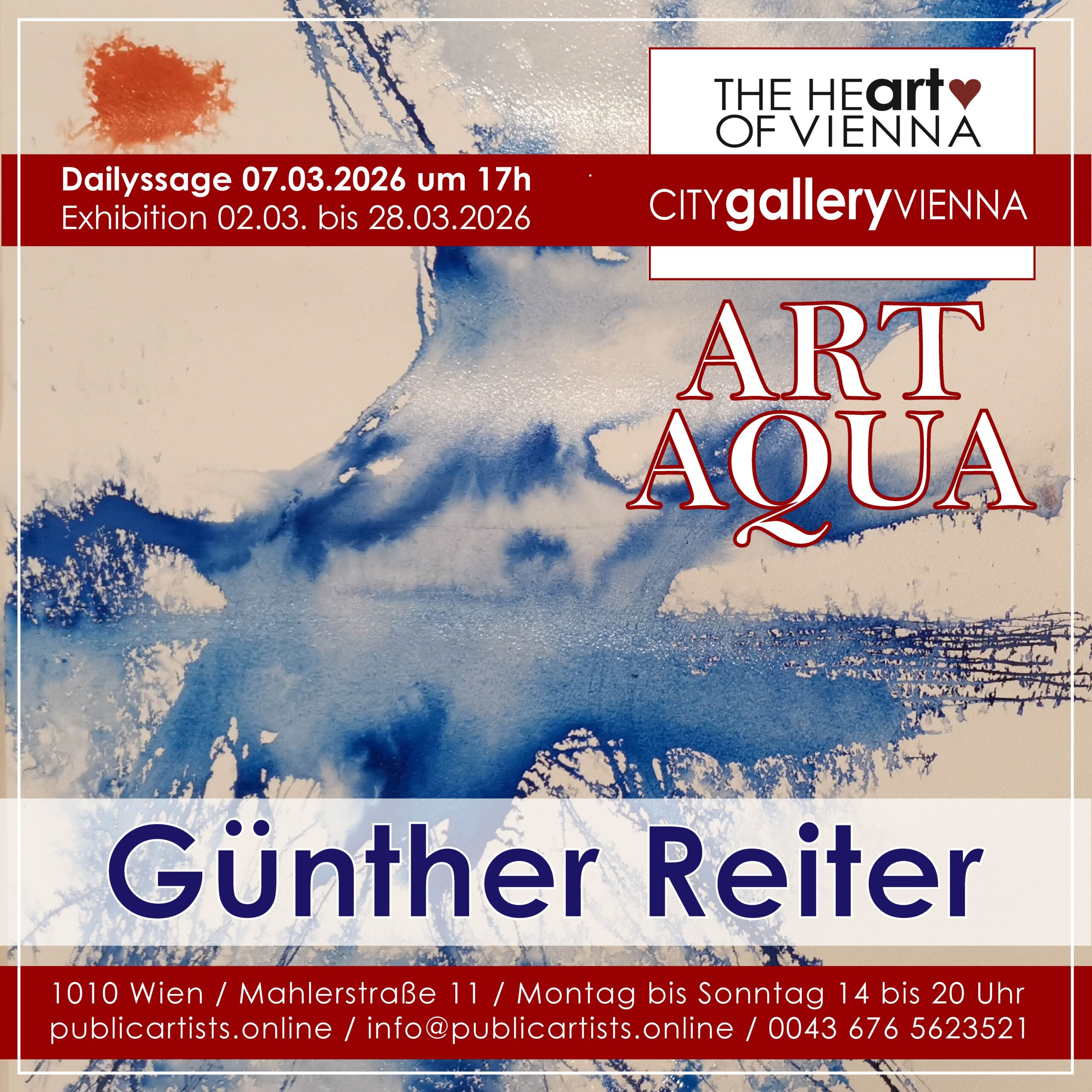 Günther Reiter zeigt „ART AQUA“ in der CITYgalleryVIENNA