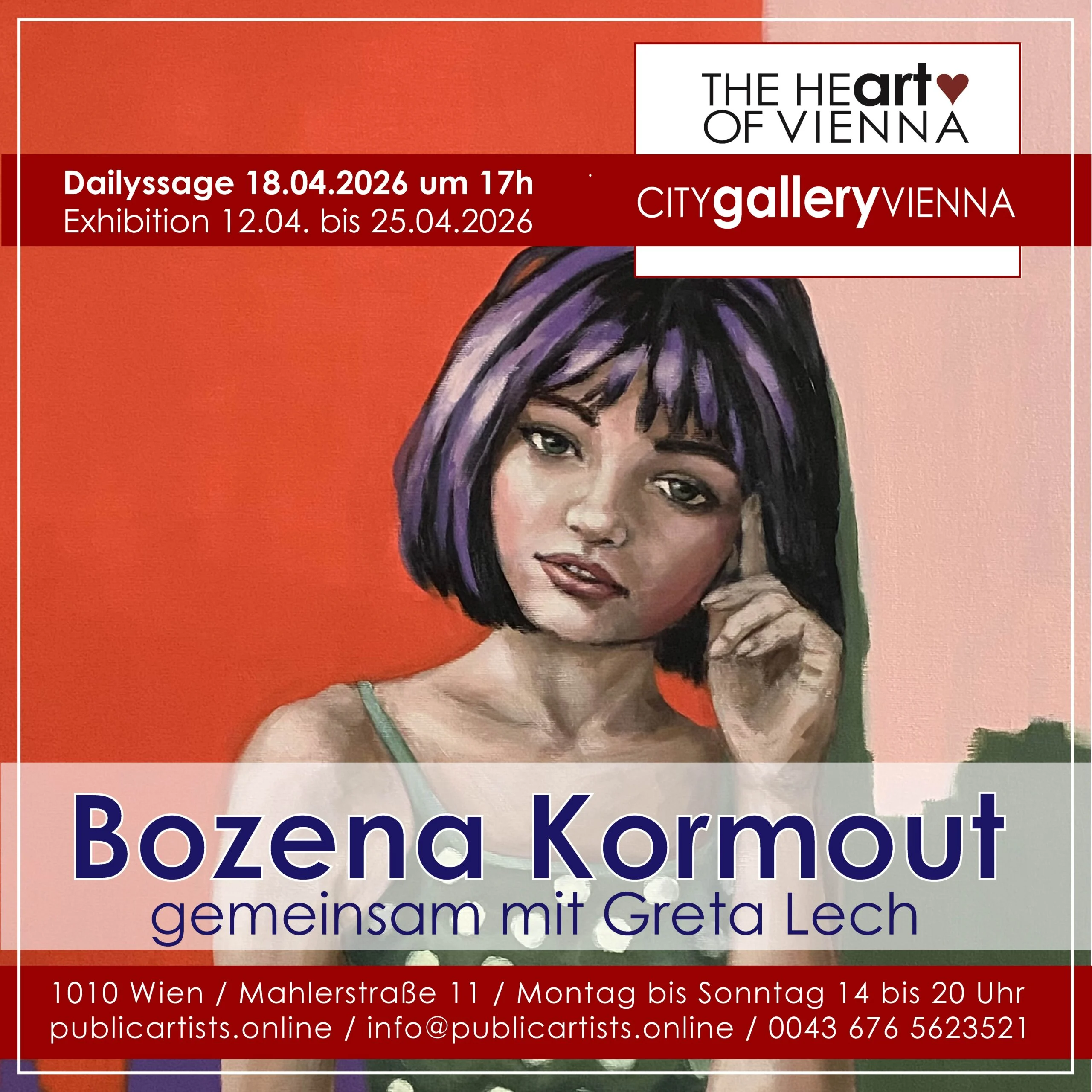 Bozena Kormout mit Greta Lech in der CITYgalleryVIENNA