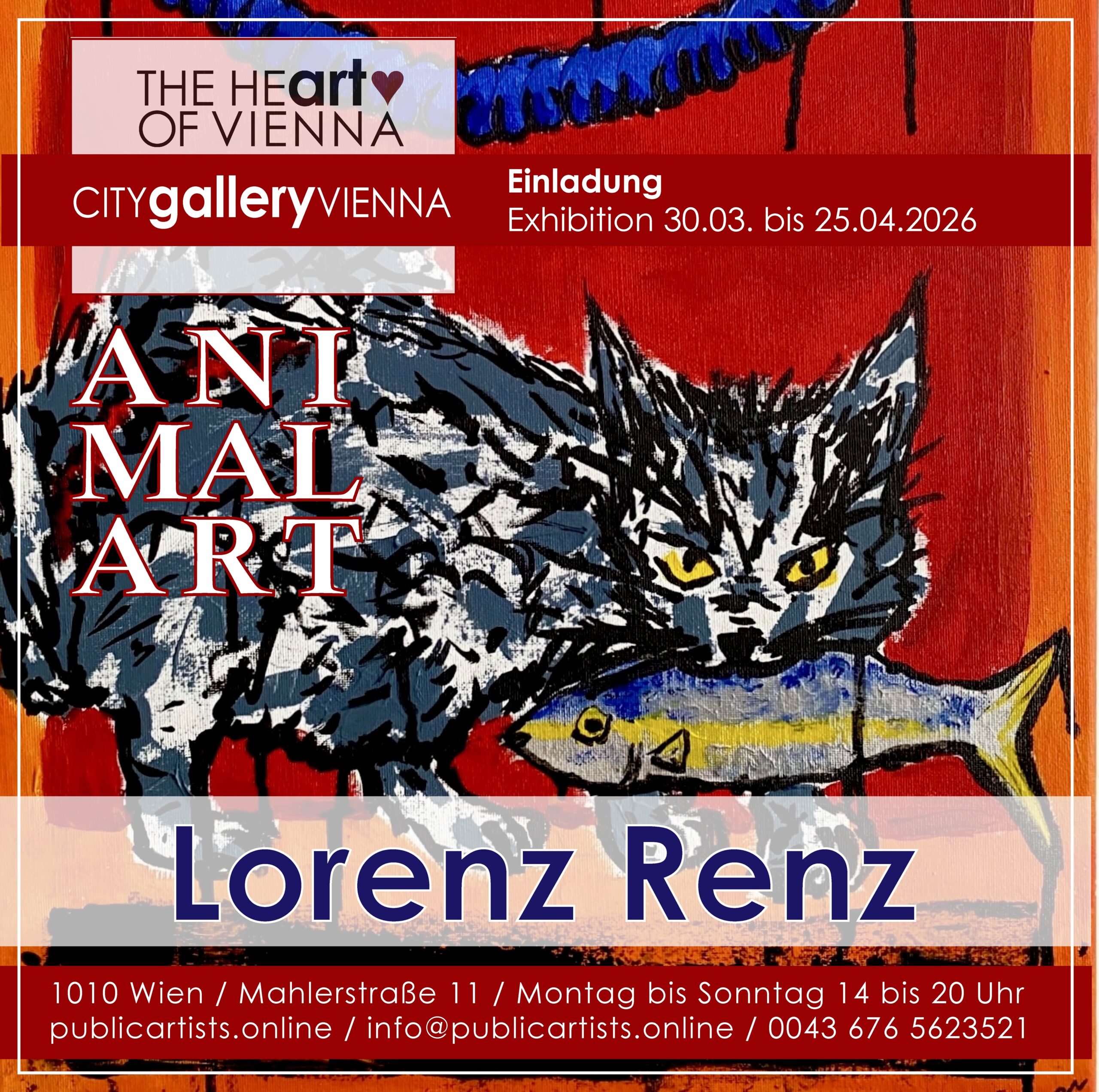 Lorenz Renz zeigt „ANIMAL ART“ in der CITYgalleryVIENNA