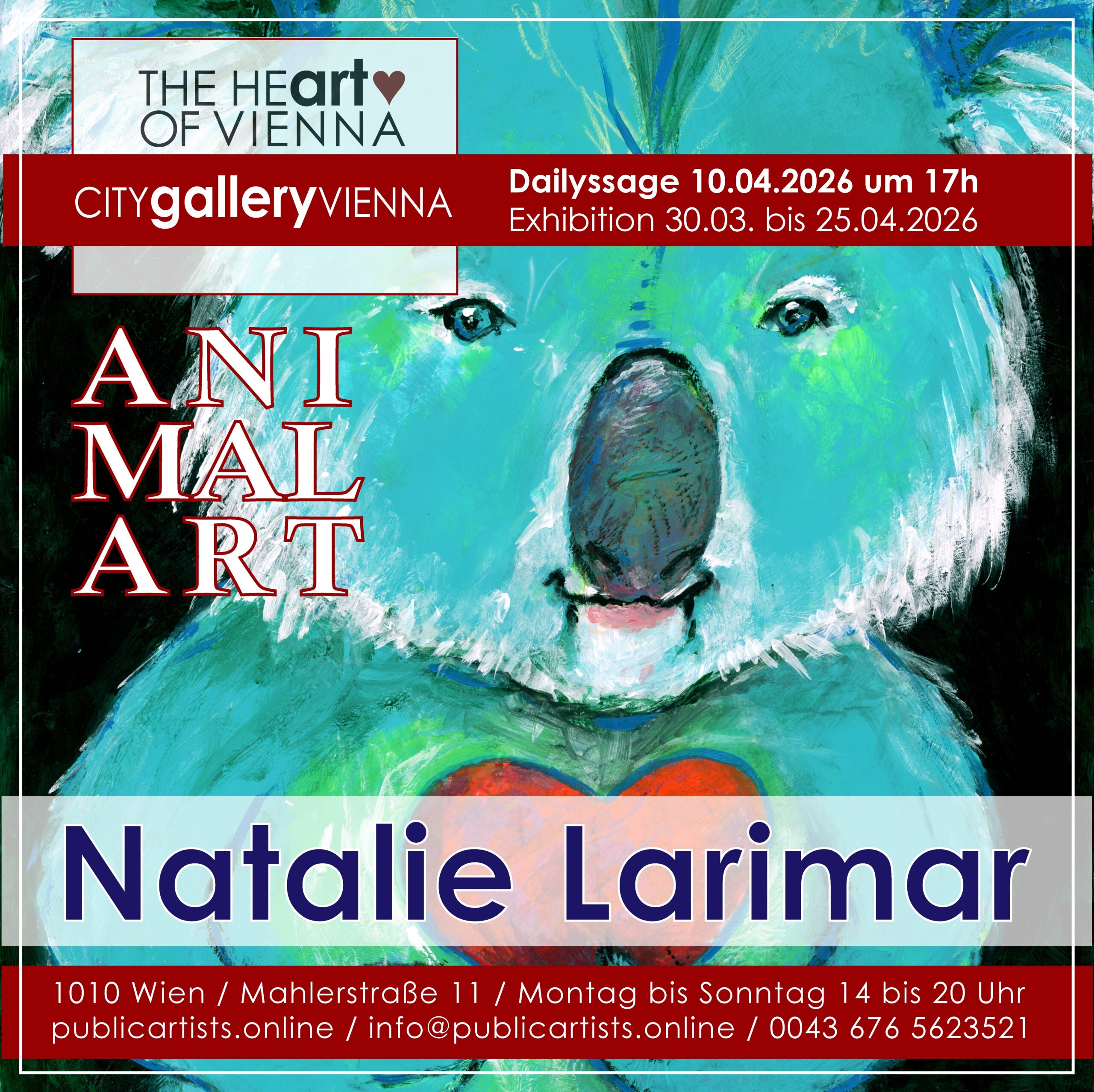 Natalie Larimar zeigt „ANIMAL ART“ in der CITYgalleryVIENNA