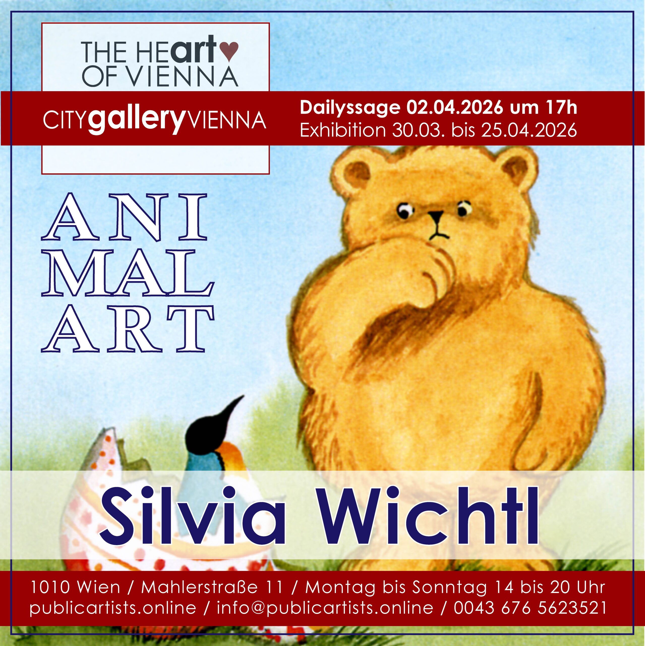 Silvia Wichtl zeigt „ANIMAL ART“ in der CITYgalleryVIENNA