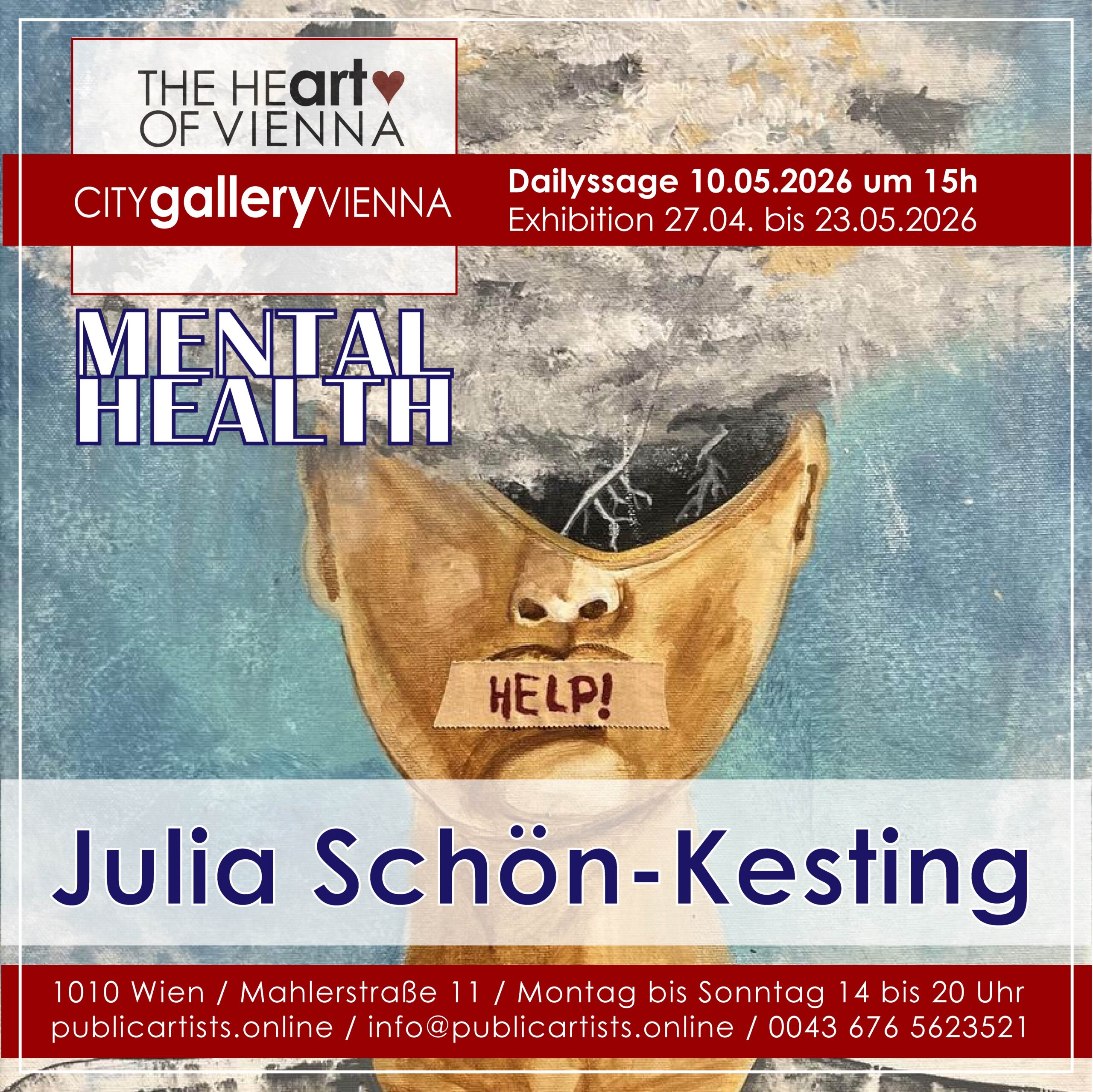 Юлия Шьон-Кестинг показва „ПСИХИЧНО ЗДРАВЕ“ в CITYgalleryVIENNA