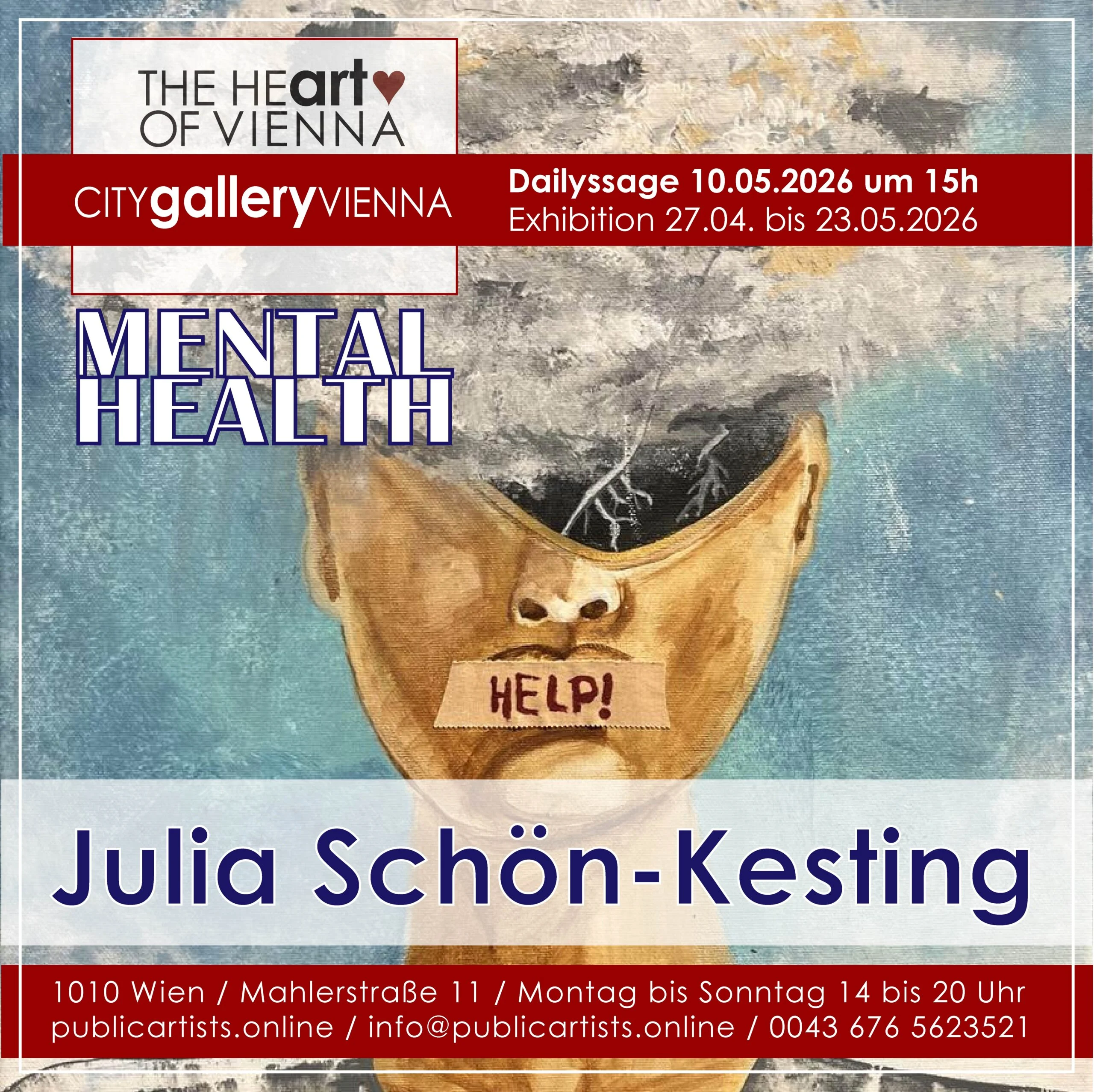 Julia Schön-Kesting „MENTAL HEALTH“ című kiállítását mutatja be a CITYgalleryVIENNA-ban