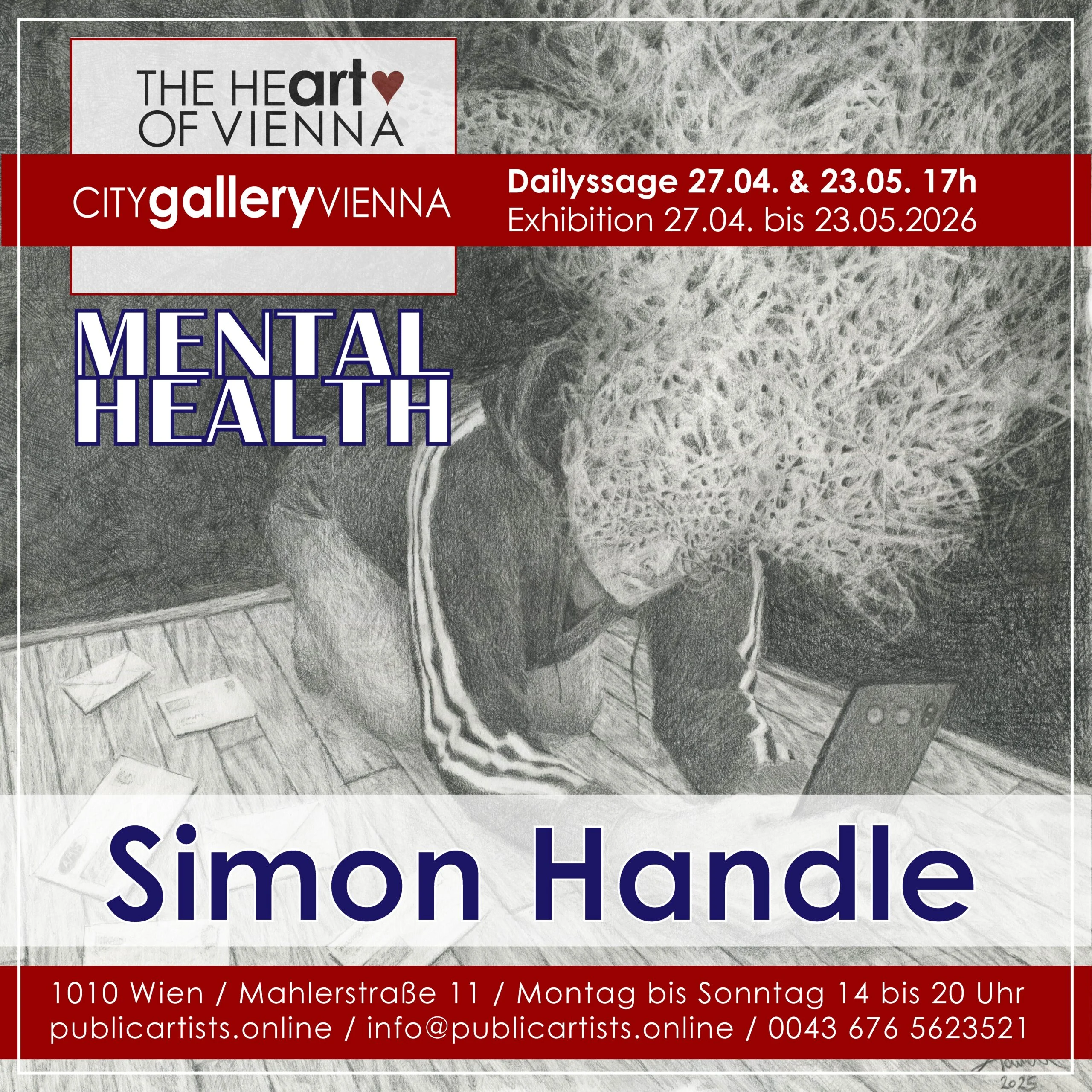 Simon Handle vystavuje „MENTAL HEALTH“ v CITYgalleryVIENNA