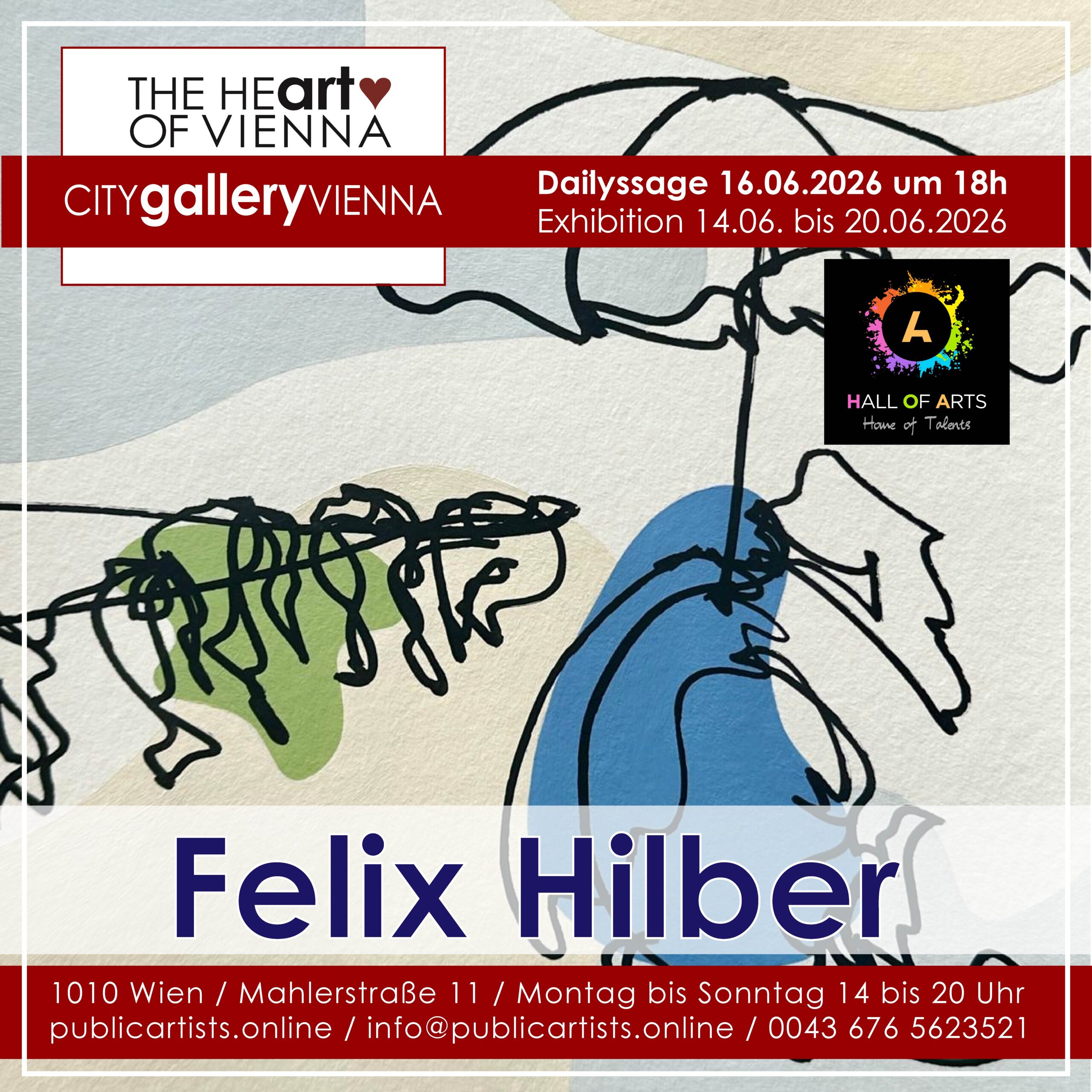 HALL OF ARTS präsentiert Felix Hilber in der CITYgalleryVIENNA