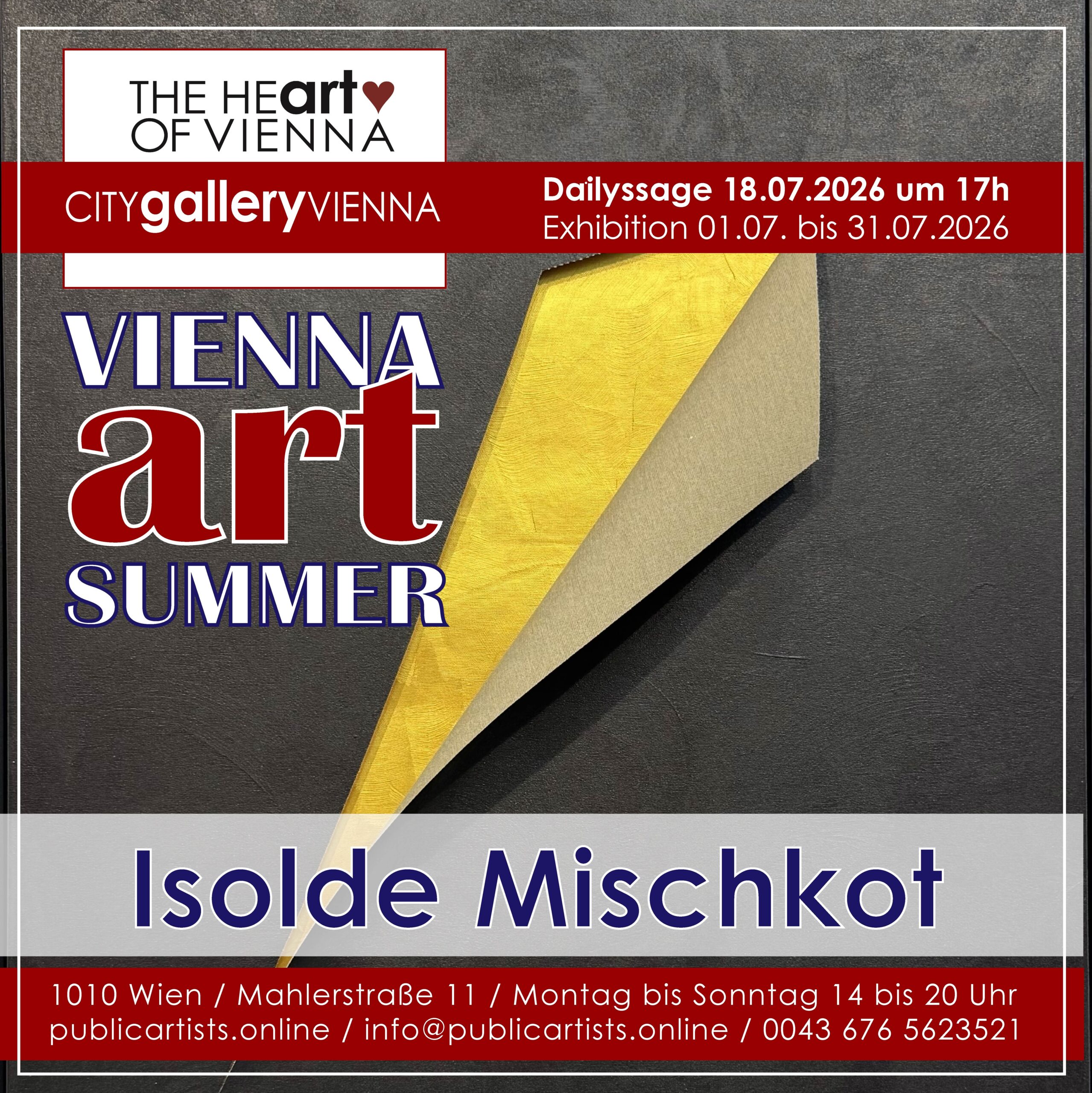 Isolde Mischkot, CITYgalleryVIENNA’da düzenlenen „VIENNA ART SUMMER“ etkinliğinde