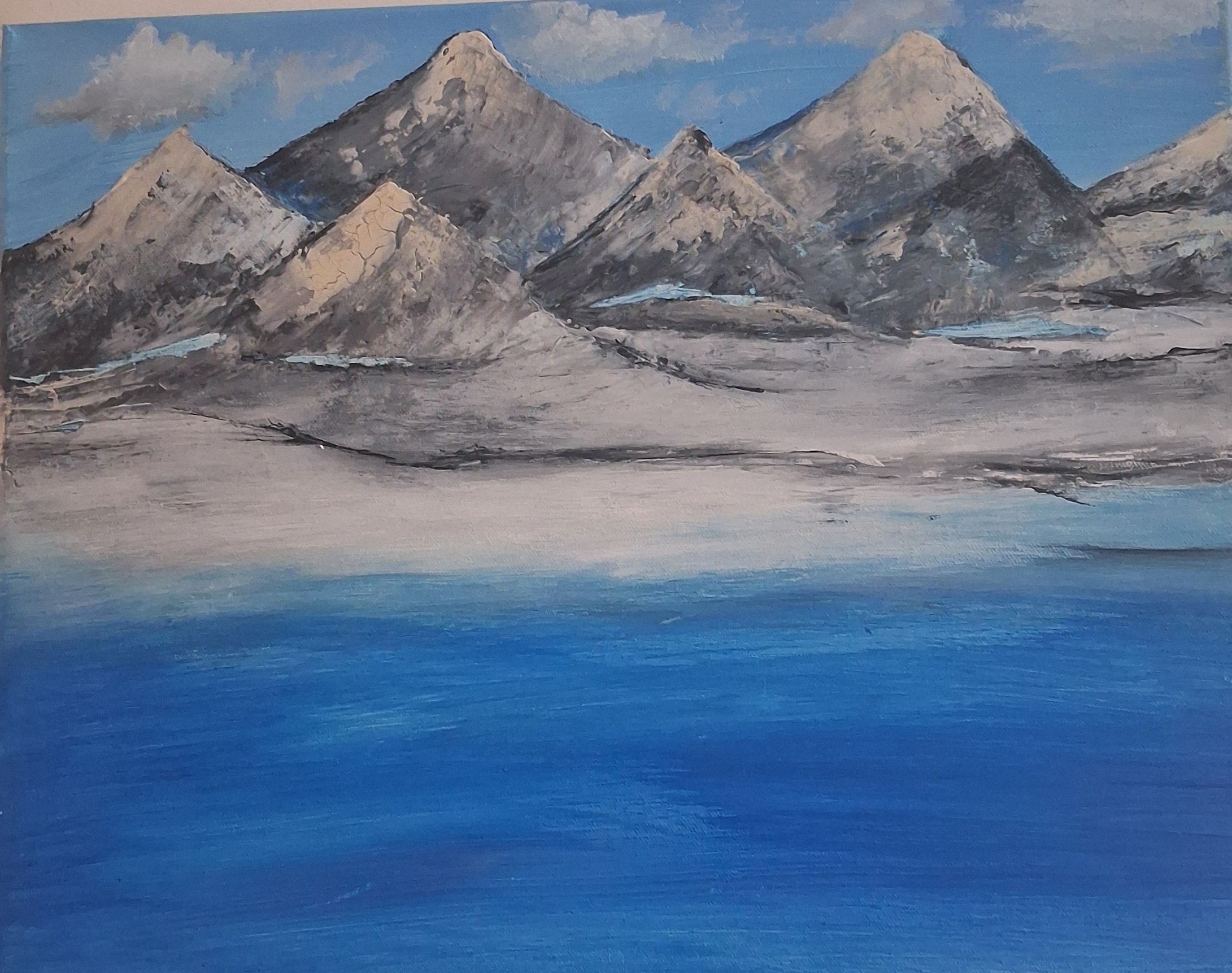 Landscape 💙🩵, Acryl auf Leinwand, 50x40cm, €200