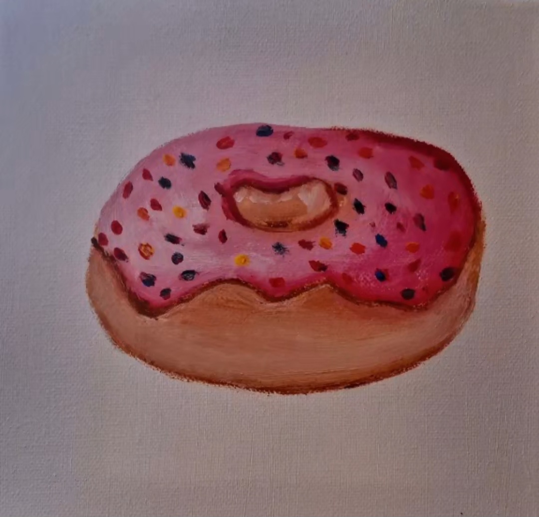 🍩, Acryl auf Leinwand, 20x20cm, €30