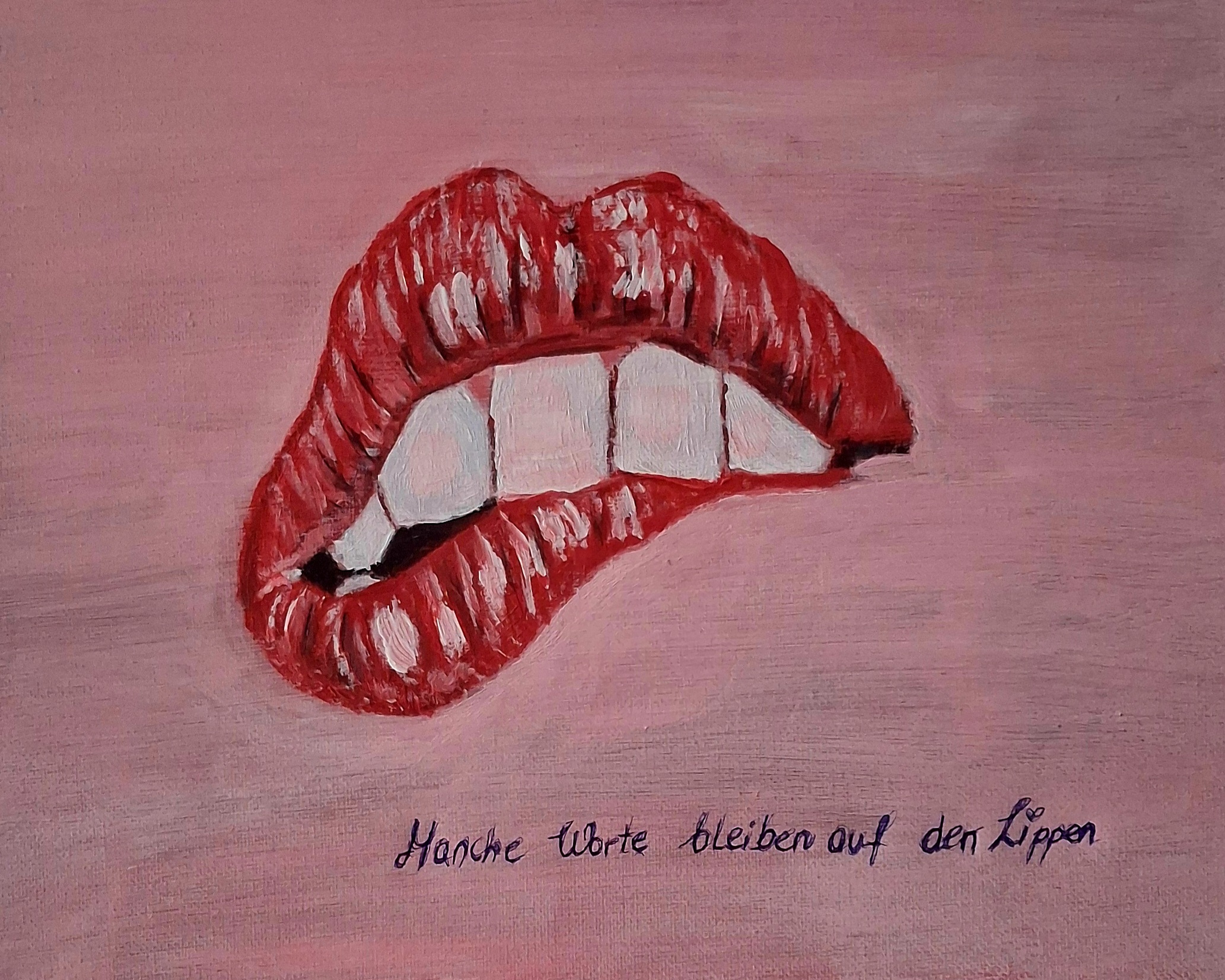 Red lips💋, Acryl auf Leinwand, 25x30cm, €50