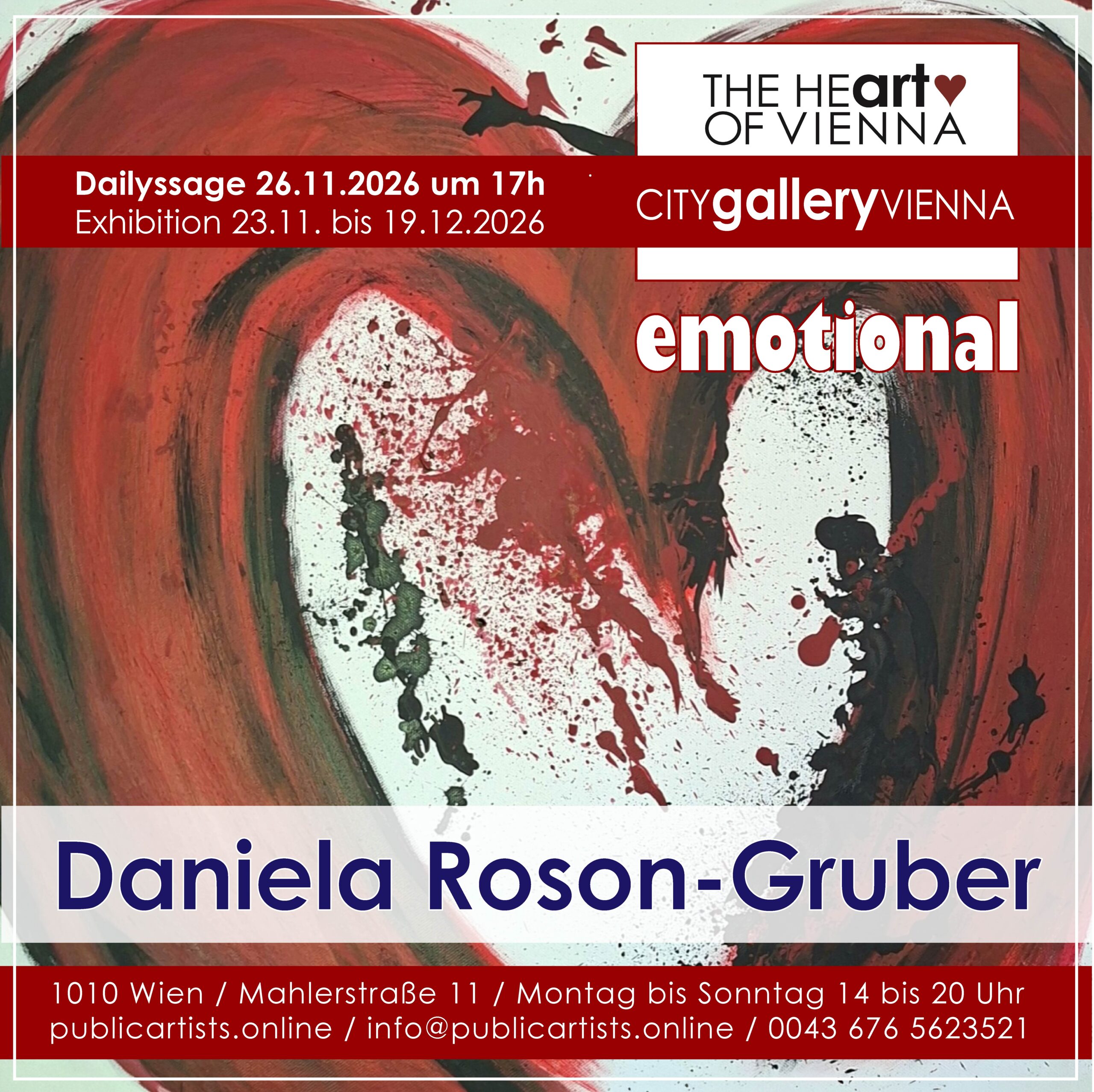 Daniela Roson-Gruber shows EMOTIONAL at the CITYgalleryVIENNA